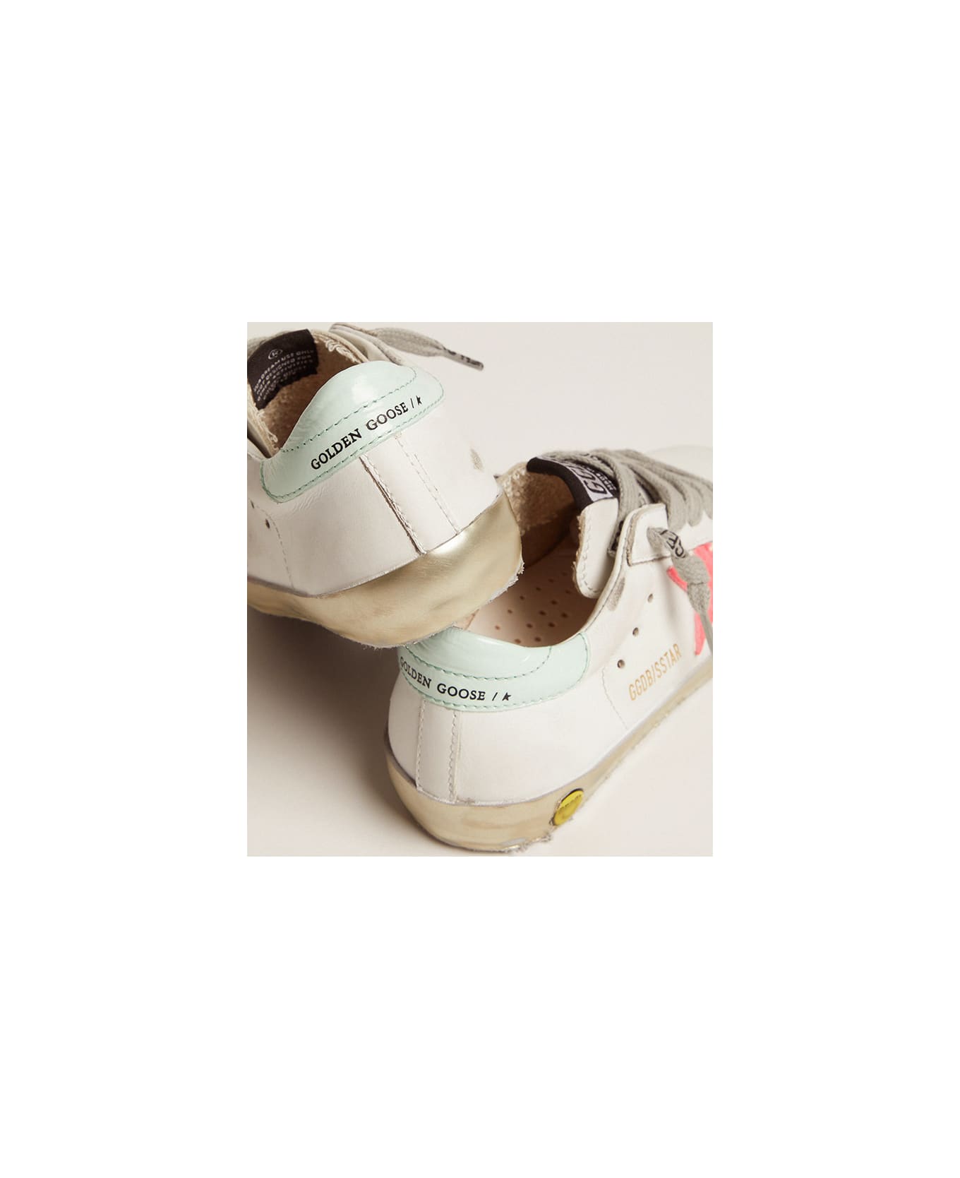 Golden Goose Sneakers Superstar - Bianco-verde-corallo