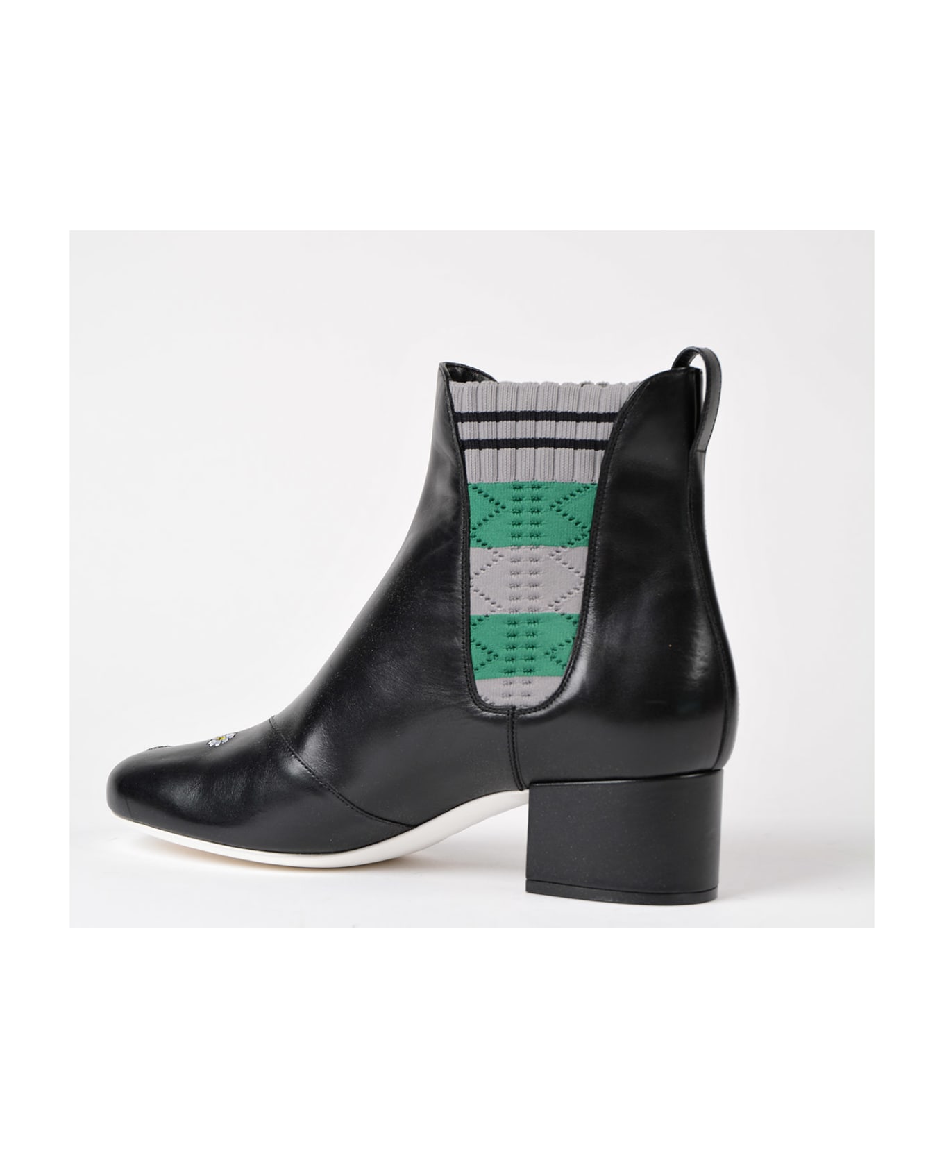Fendi Floral Embroidered Ankle Boots - Black