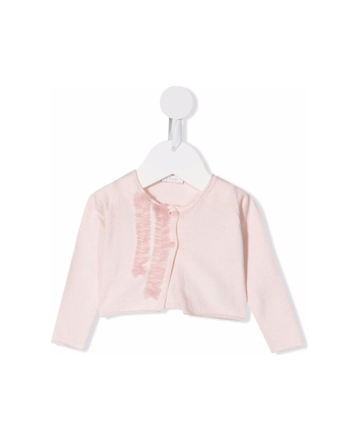 Il Gufo Girl Pink Cotton Cardigan With Ruffles - Pink