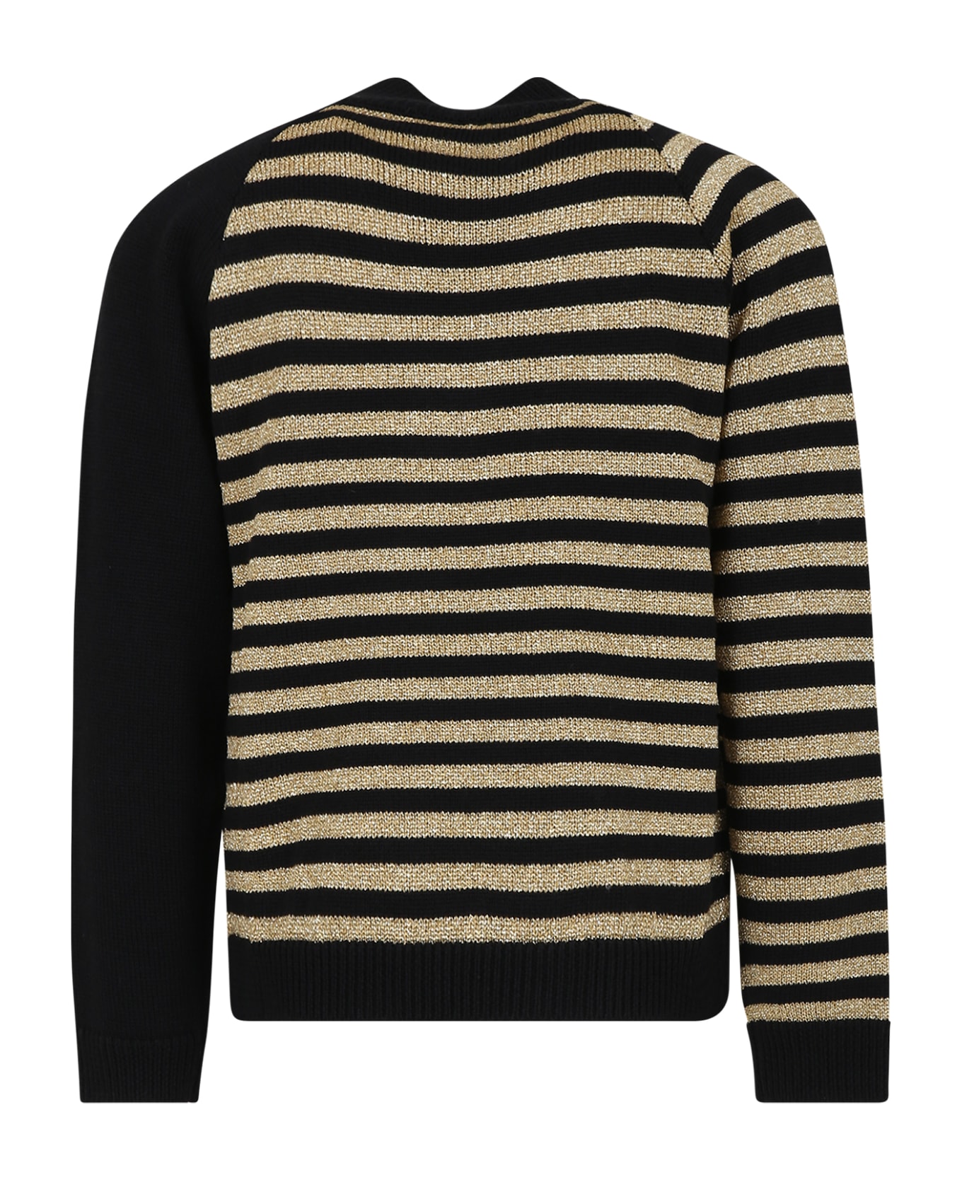 Balmain Black Sweater For Girl With Logo - Black ニットウェア＆スウェットシャツ
