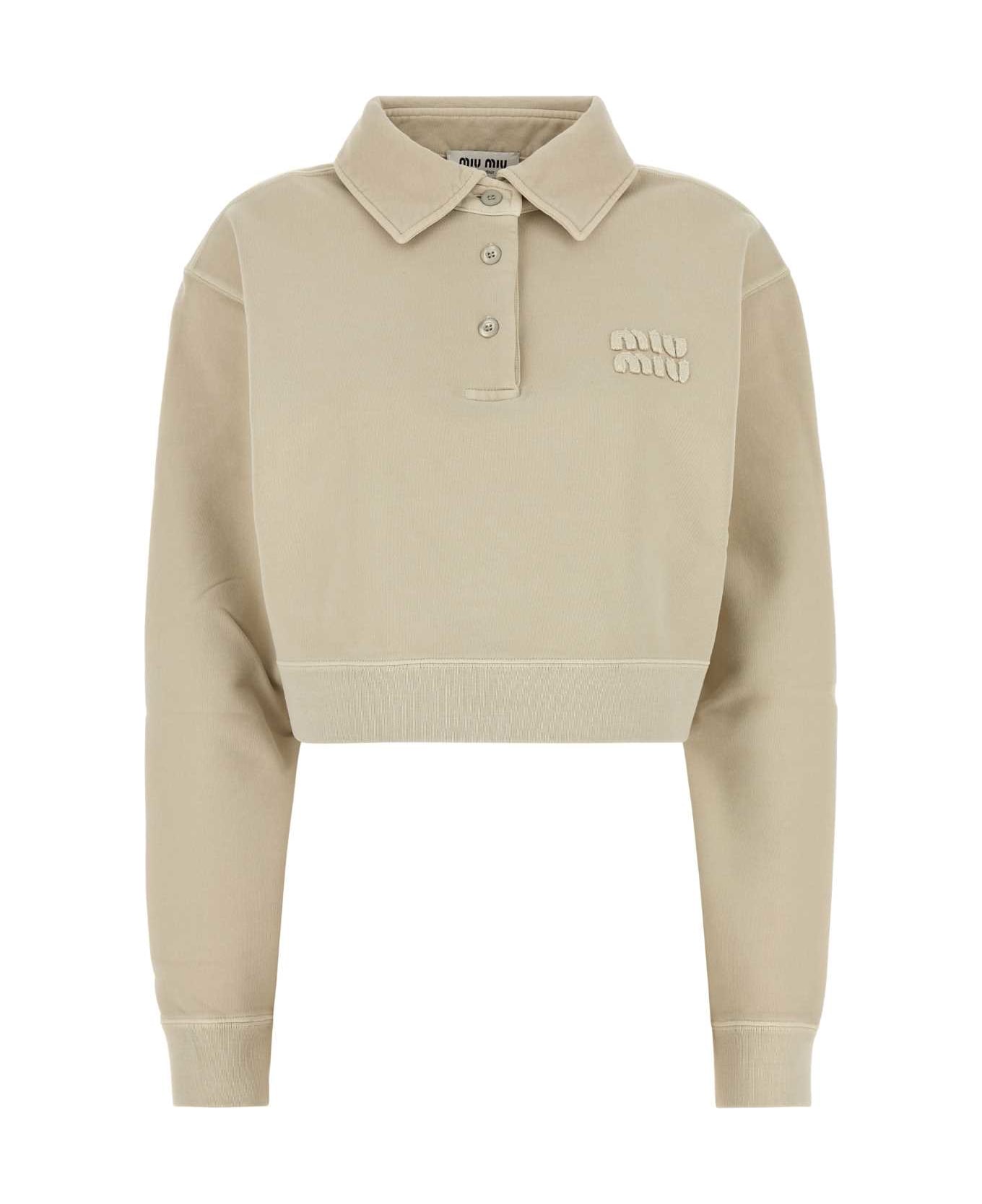 Miu Miu Beige Cotton Sweatshirt - GESSO