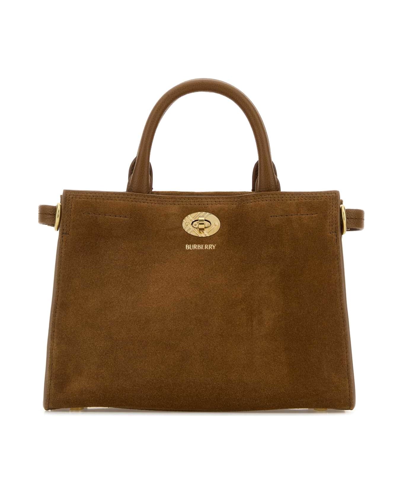 Burberry Brown Suede Mini Cotswolds Handbag - HAZELBROWN