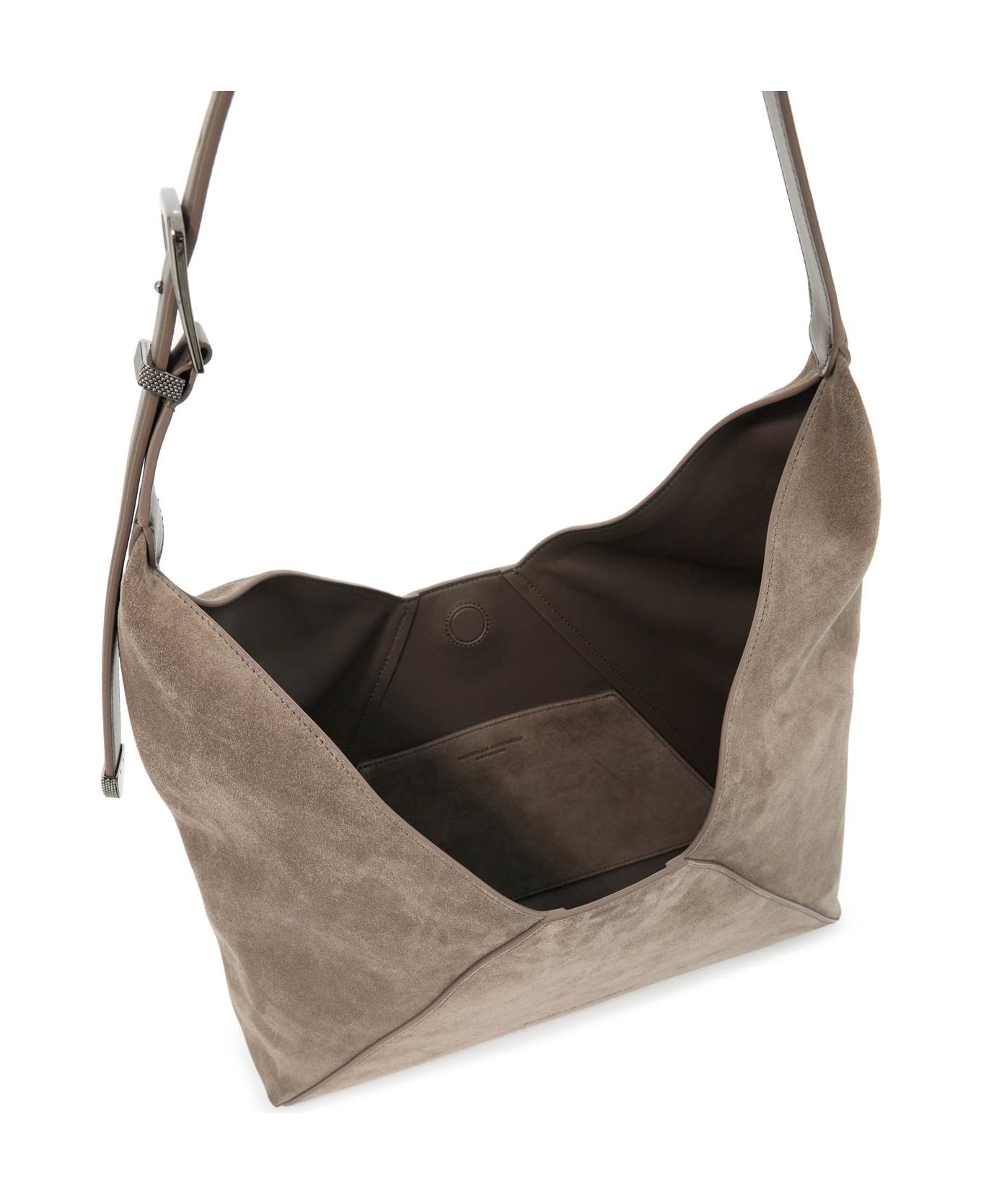 Brunello Cucinelli Beige Leather Crossbody Bag - Ossido