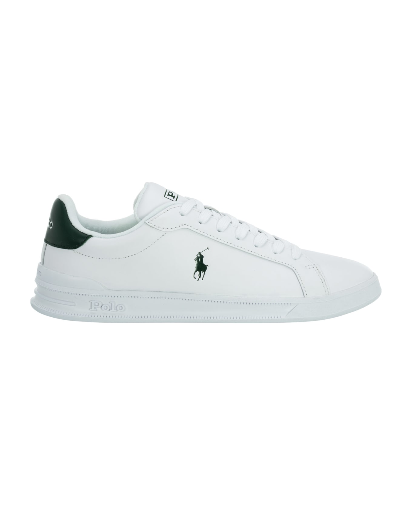 Polo Ralph Lauren Court Ii Heritage Leather Sneakers - White/green スニーカー