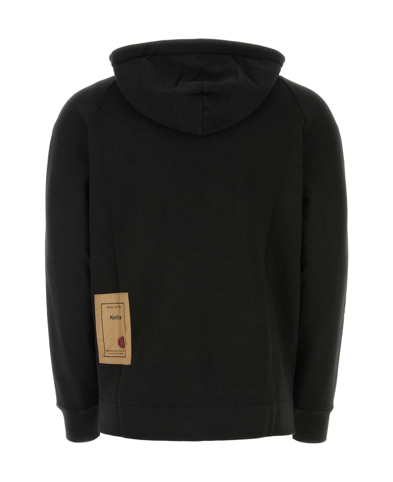 Ten C Black Cotton Oversize Sweatshirt - Black