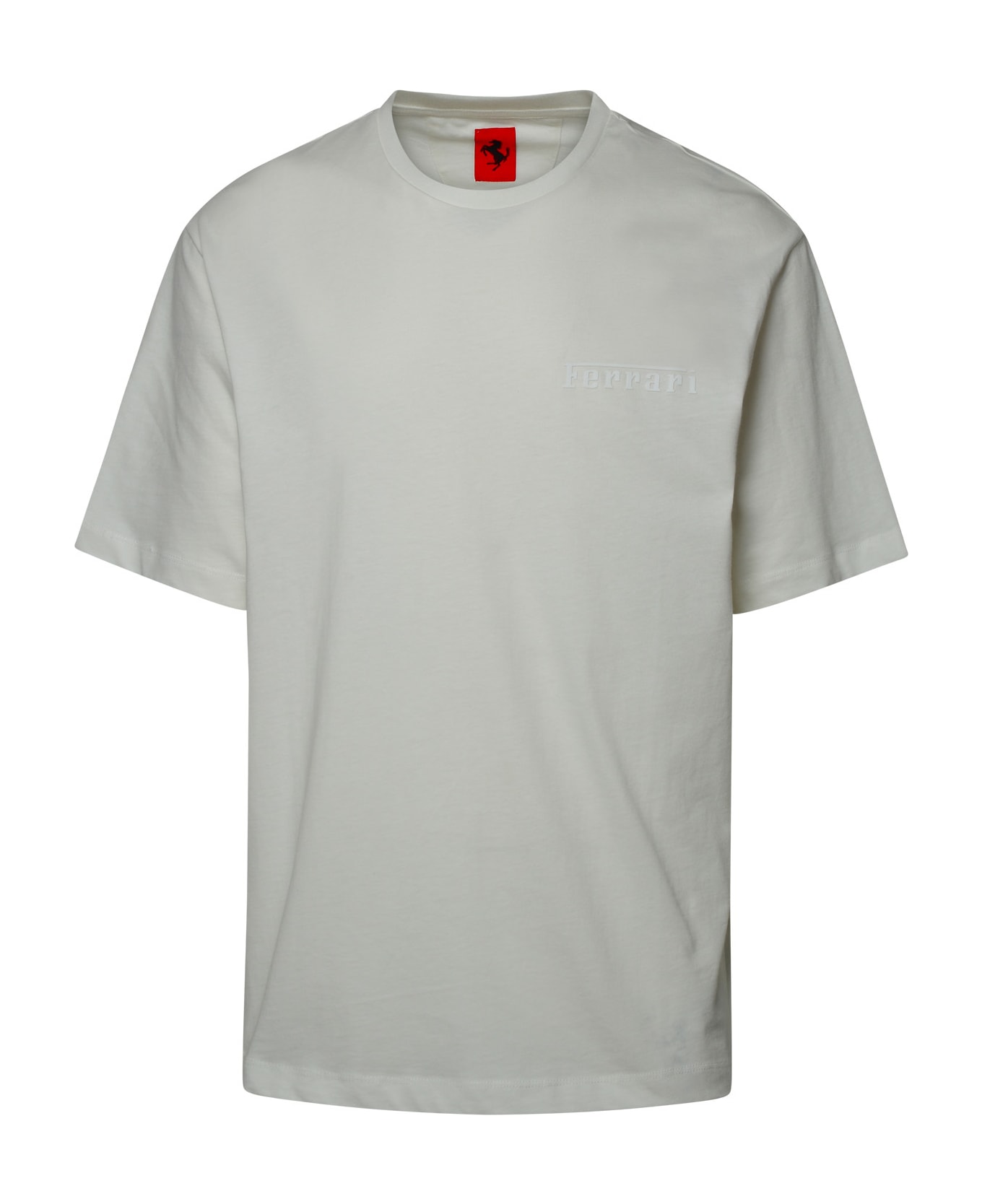 Ferrari White Cotton T-shirt - WHITE