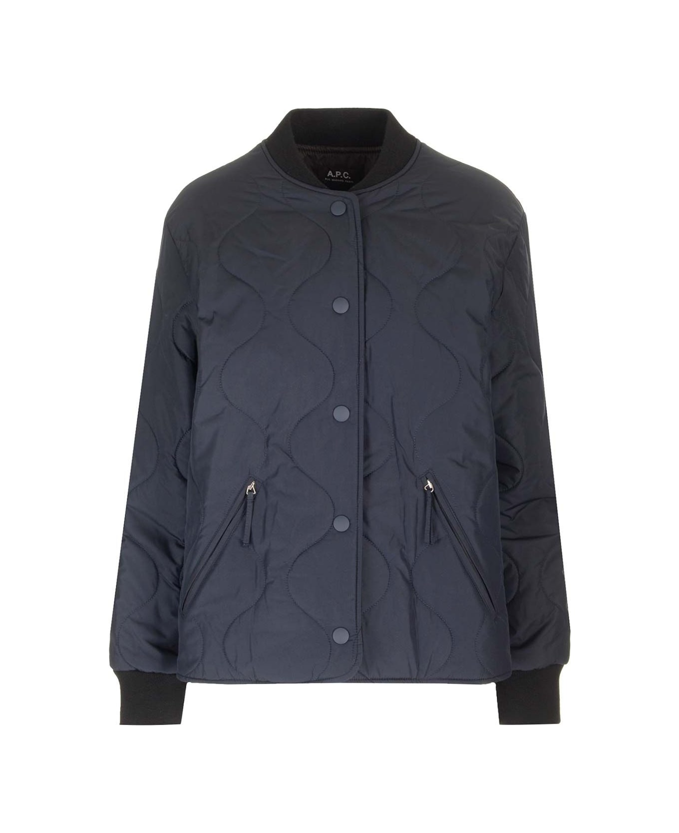 A.P.C. "camila" Quilted Jacket - Blue