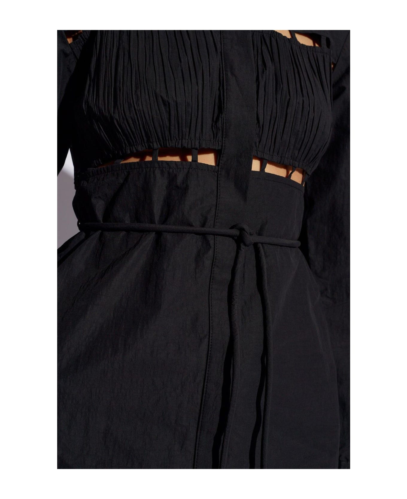 Nanushka Genea Cut-out Mini Shirt Dress - Black