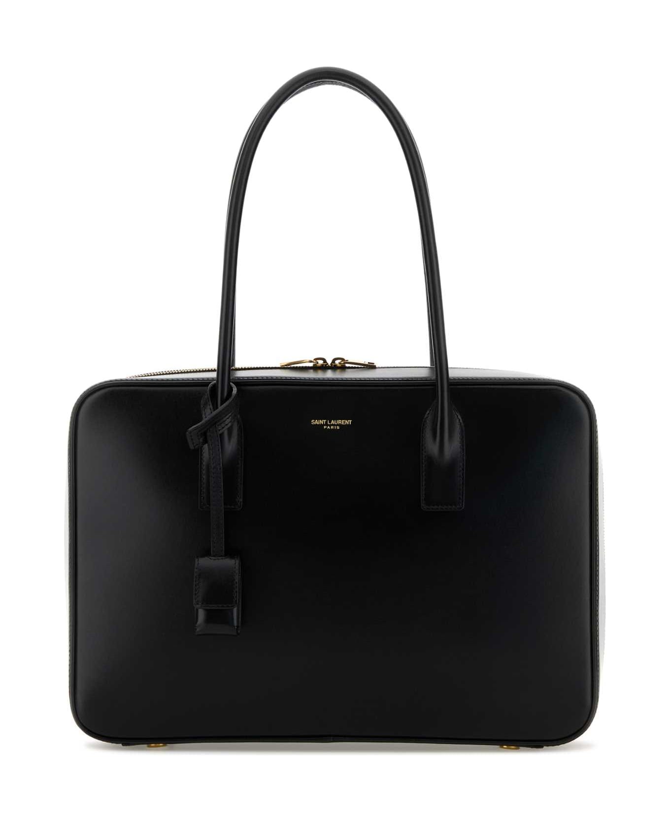 Saint Laurent Black Leather Sac De Jour Handbag - NERO