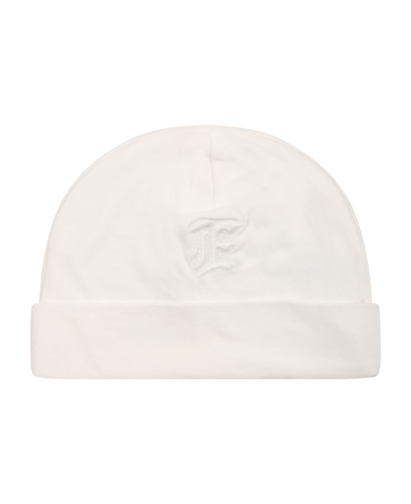 Ermanno Scervino Junior White Hat For Baby Girl With Logo - White