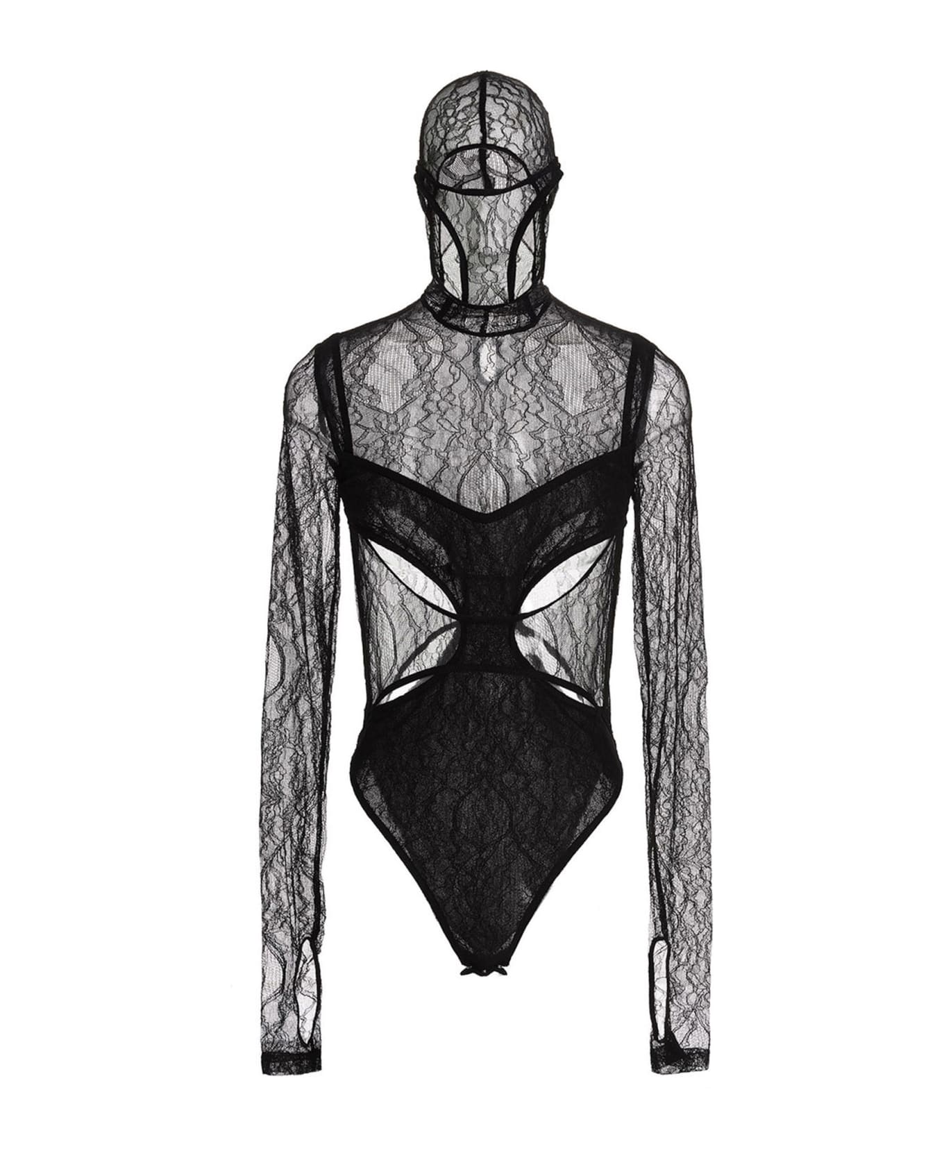 Dion Lee Cut-out Detail Lace Bodysuit - Black   ボディスーツ