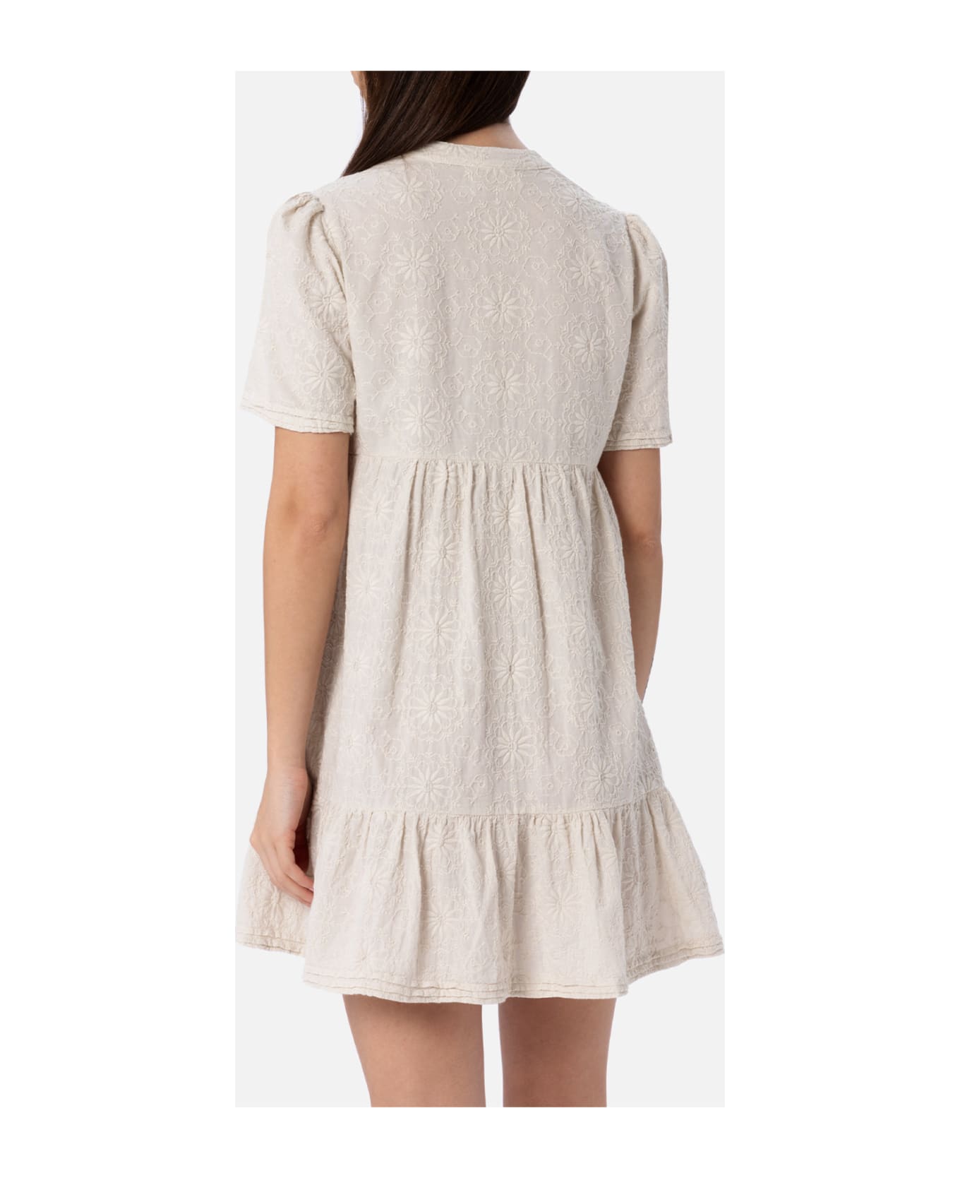 MC2 Saint Barth Woman Sangallo Lace Cotton Short Dress Siara - WHITE ワンピース＆ドレス
