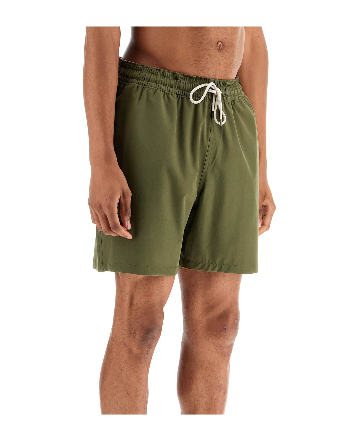 Polo Ralph Lauren Olive Green Swim Trunks In Recycled Polyester With Embroidered Logo - NEW OLIVE (Green)
