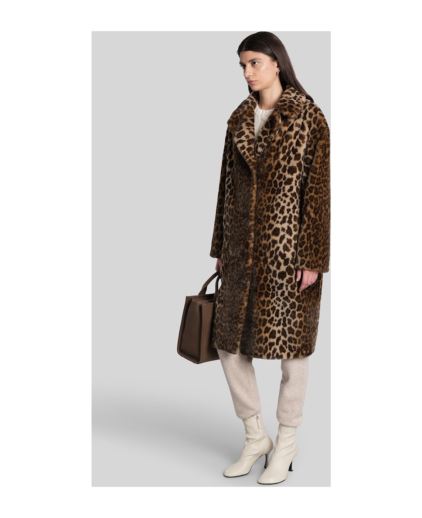 MC2 Saint Barth Rouge Fur Coat In Animalier Polyester - Animalier コート