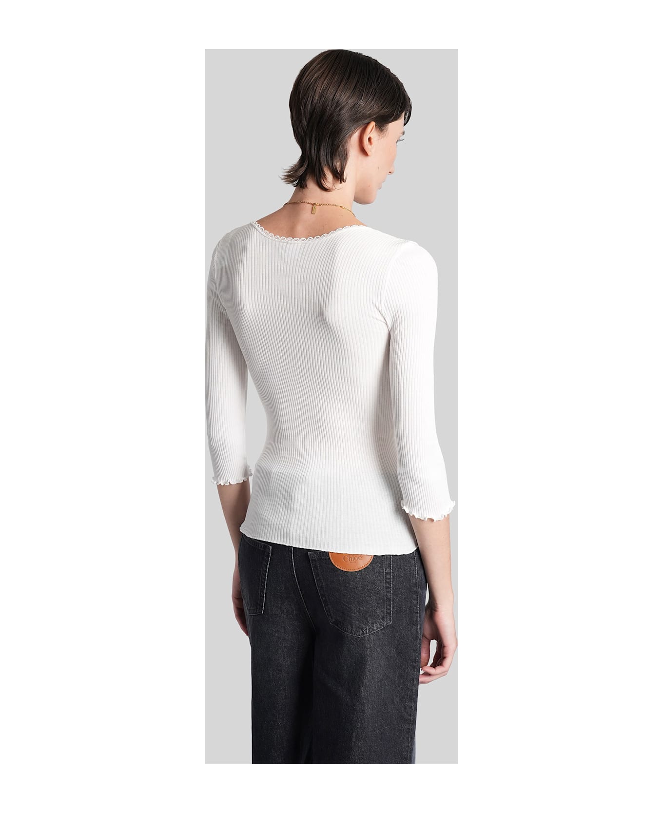 Chloé Cardigan In White Cotton - white