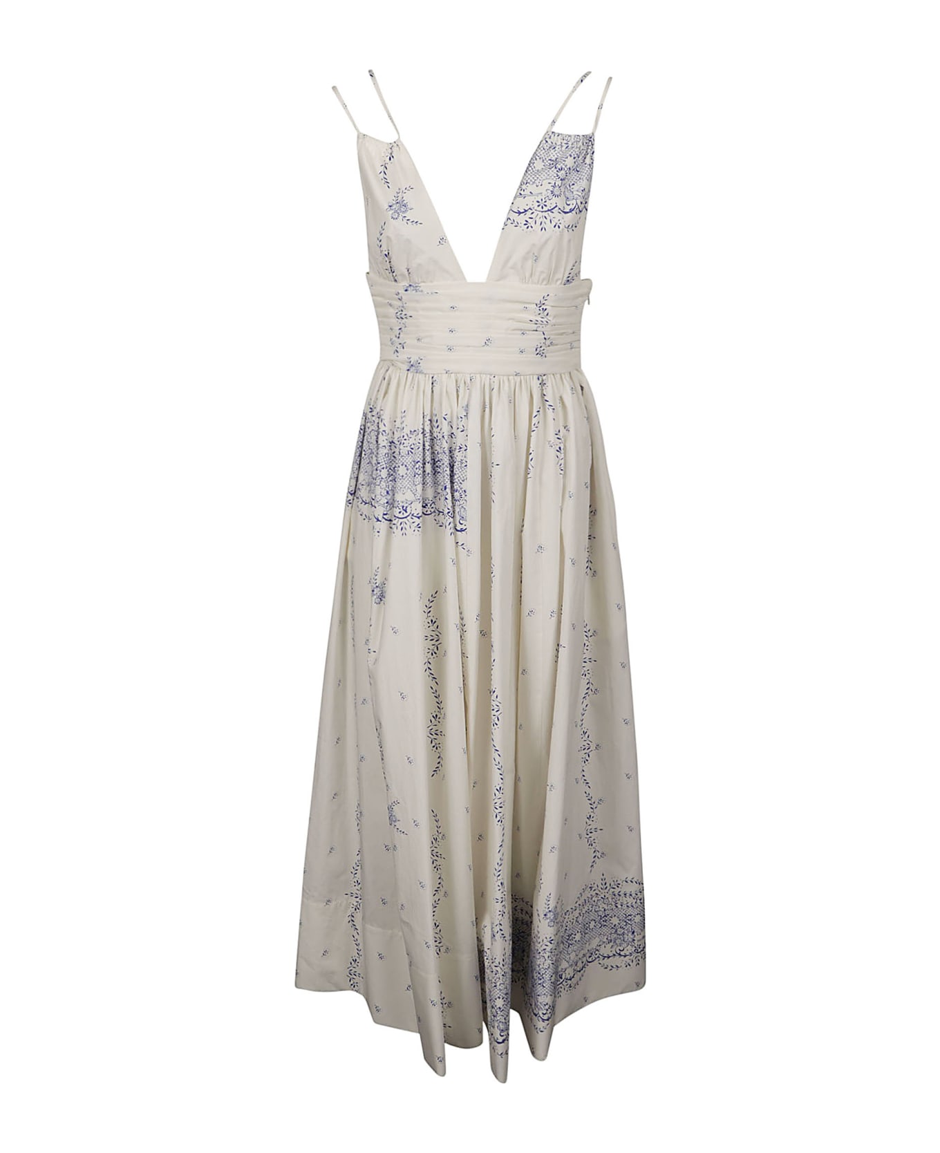 Philosophy di Lorenzo Serafini V-neck Sleeveless Dress - White/Azure