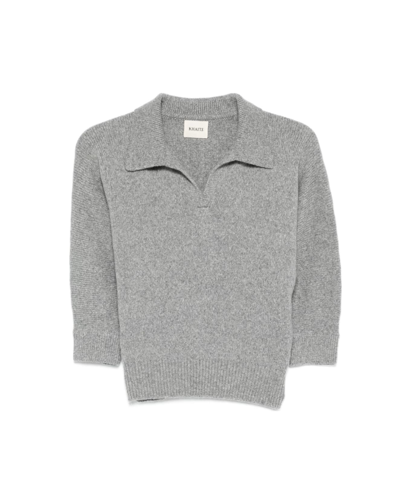 Khaite Herve Cashmere Polo Shirt - Grey
