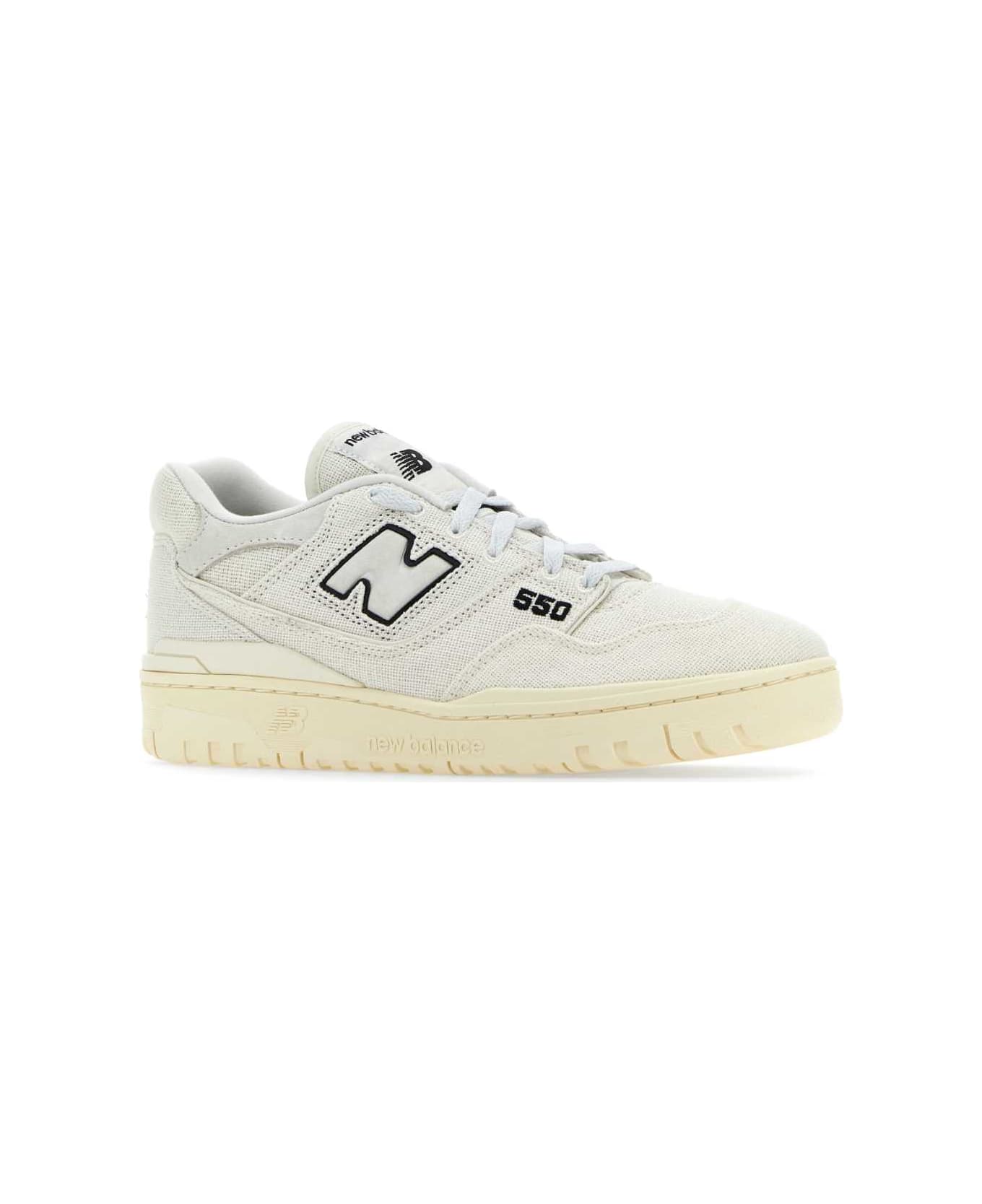 New Balance Ivory Canvas 550 Sneakers - SEASALT