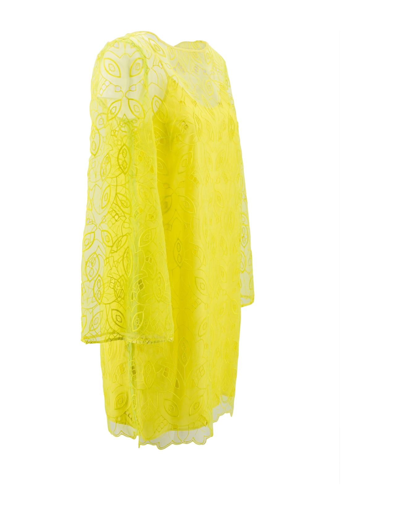 Max Mara Studio Embroidered Organza Mini Dress - Yellow ブラウス