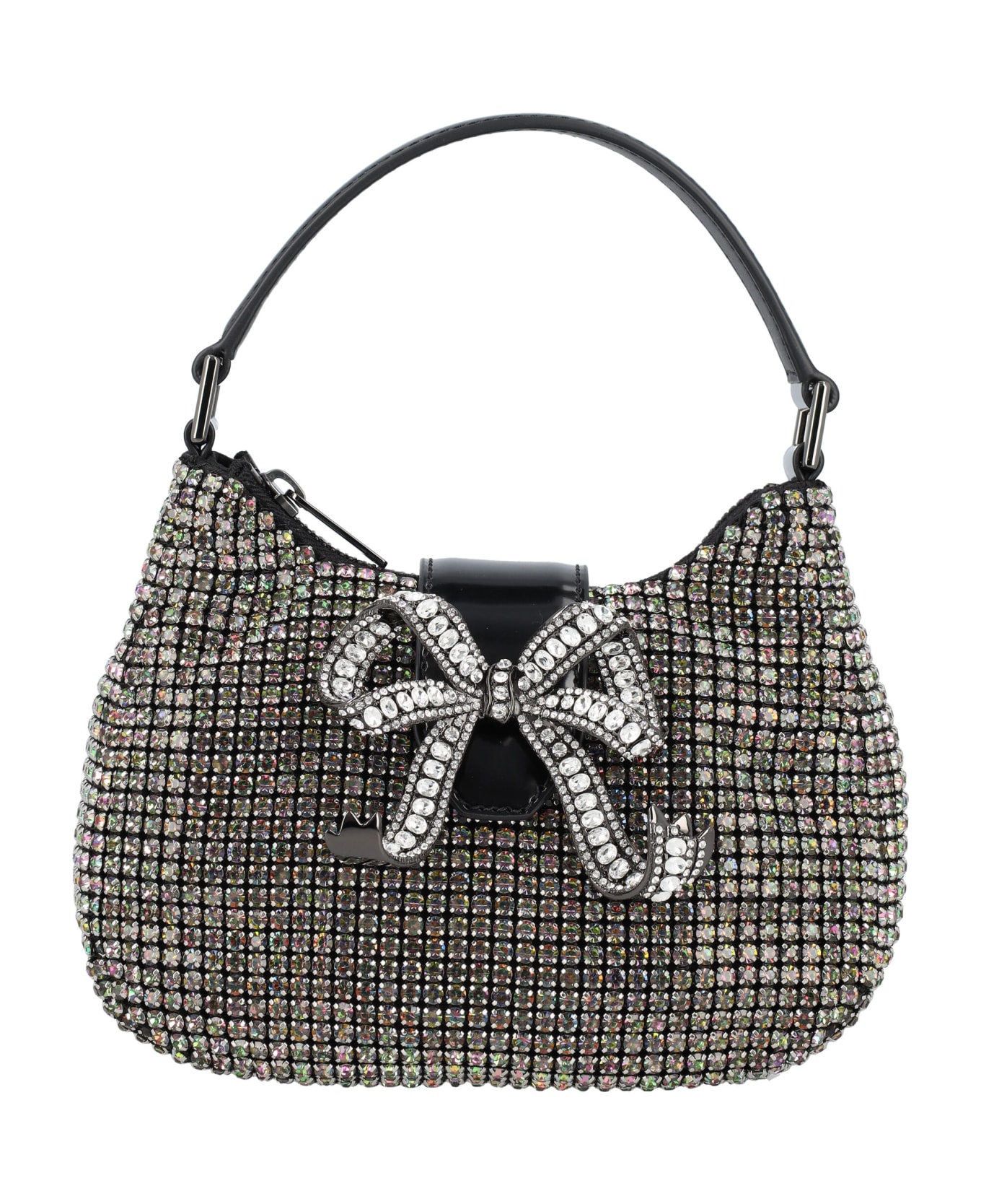 self-portrait 
rhinestone
 Silver Polyester Handbag - Red