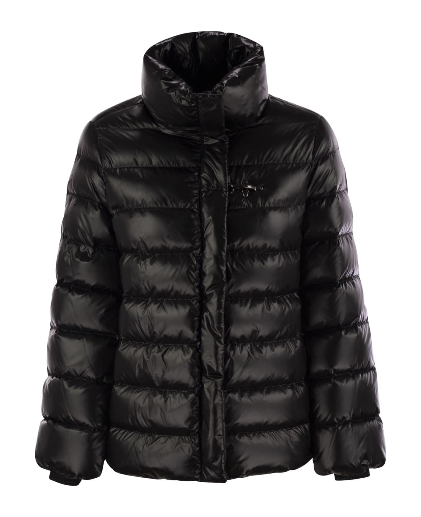 Fay Feather Cap With Hook - Black