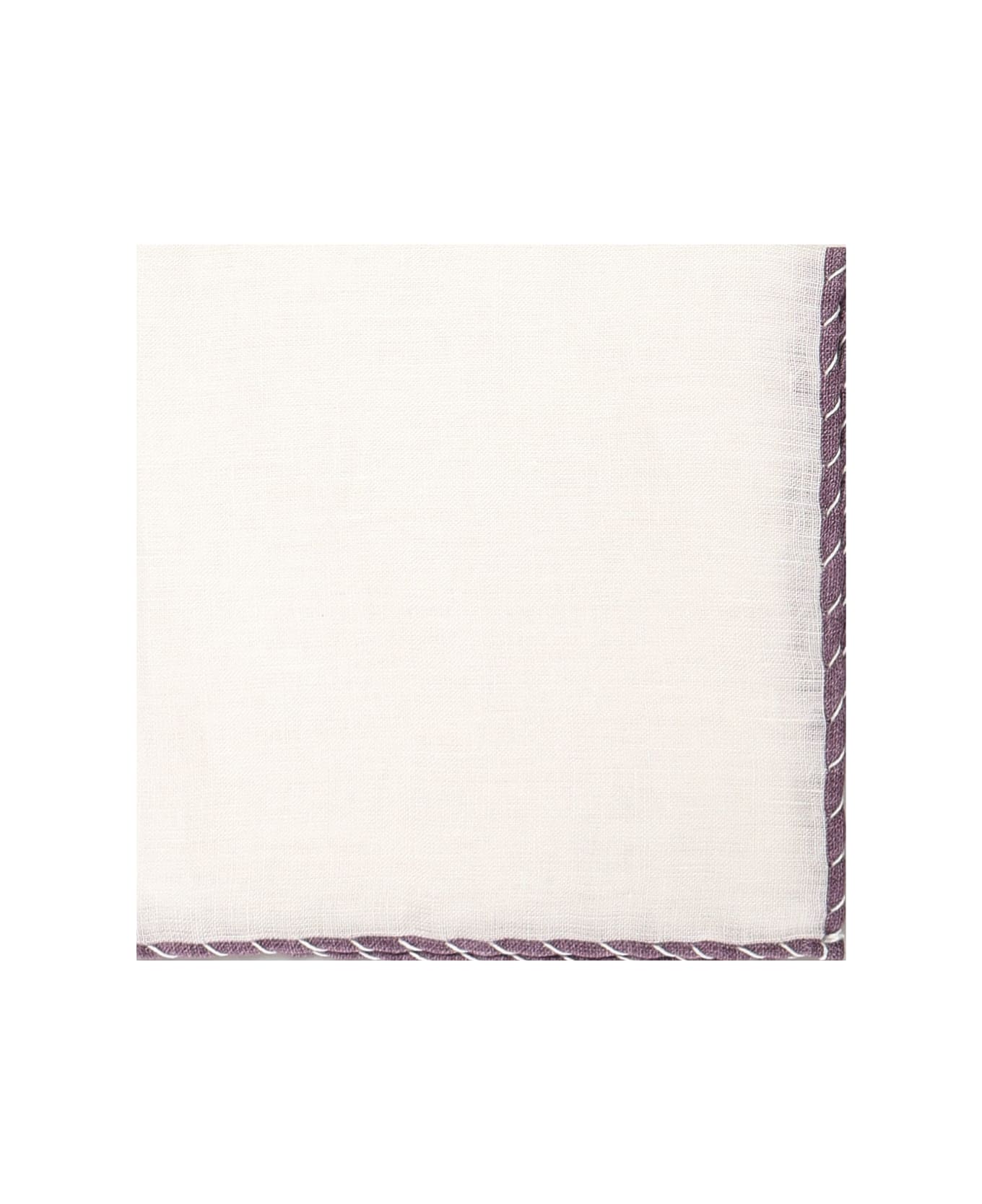 Eleventy Linen Scarf - BIANCO E MAuve