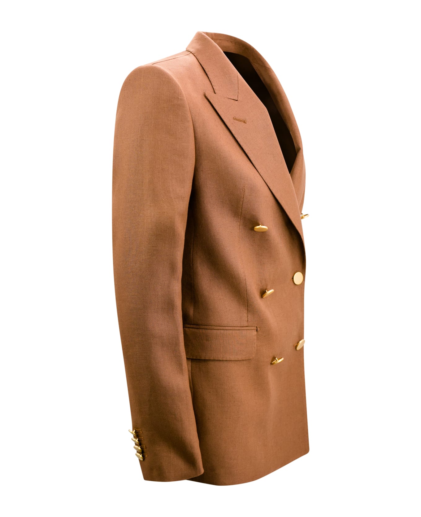 Tagliatore Full Suit With Double-breasted Blazer With Peaked Lapels And Straight Pants. - Cioccolato
