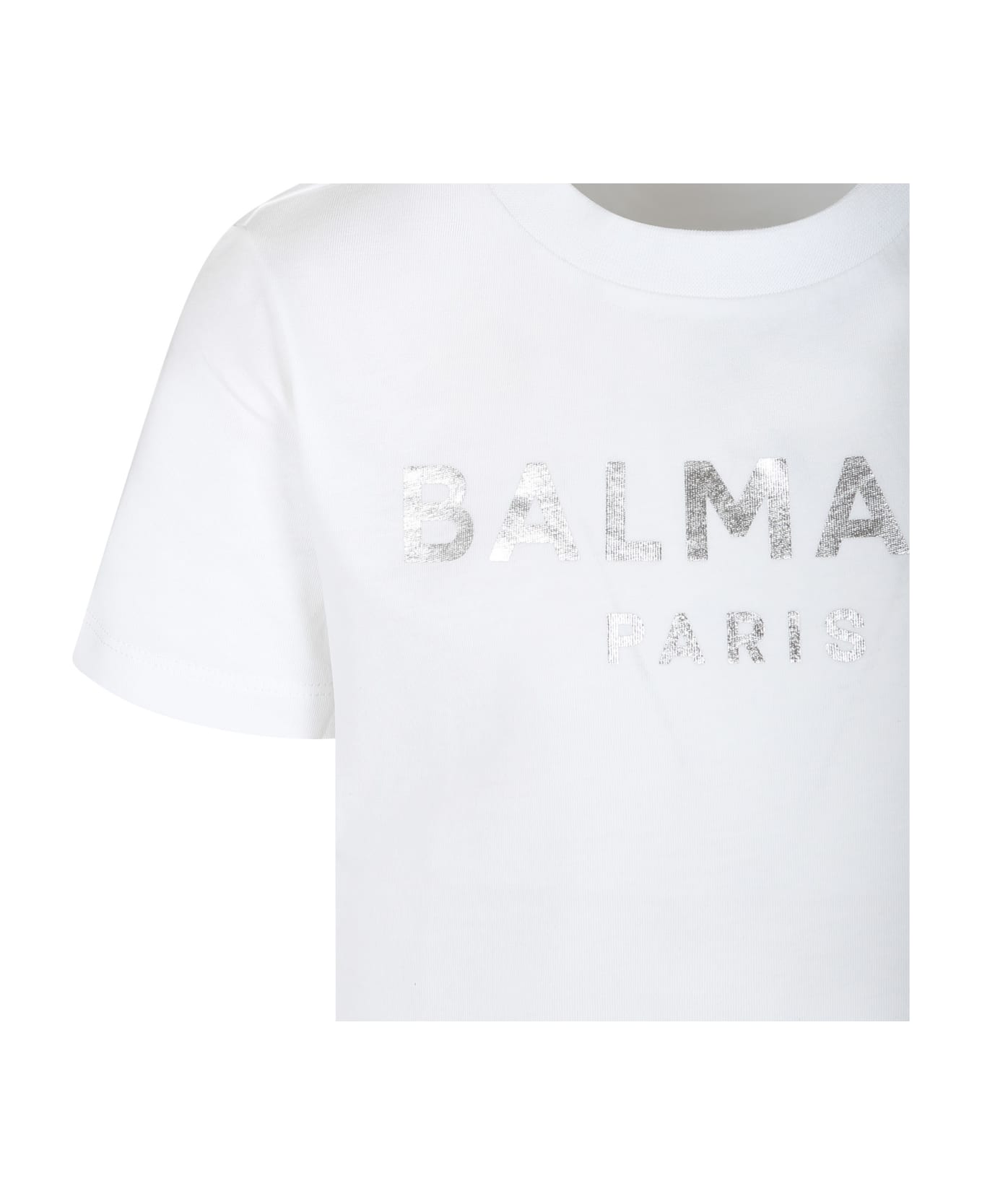 Balmain White T-shirt For Boy With Logo - White Tシャツ＆ポロシャツ