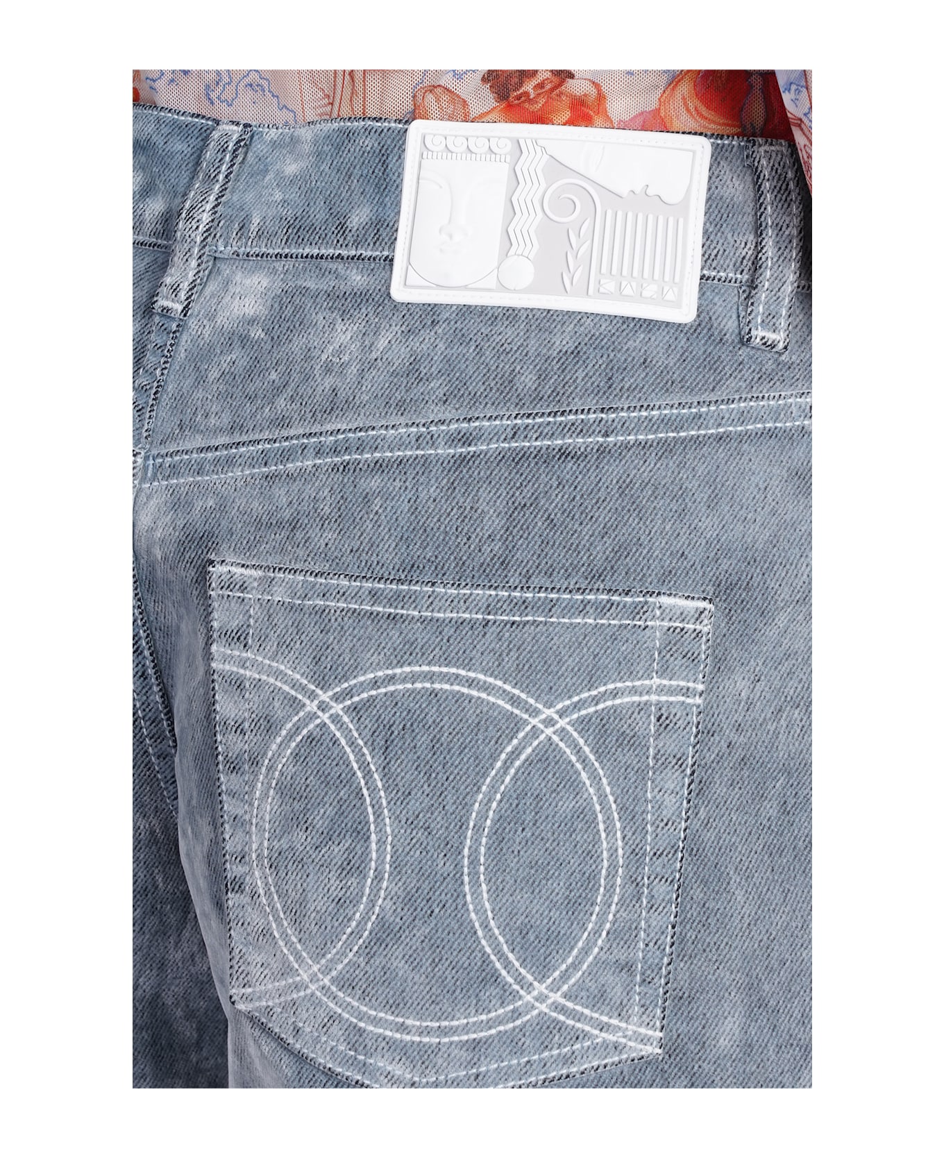 Casablanca Jeans In Blue Denim - PEACH