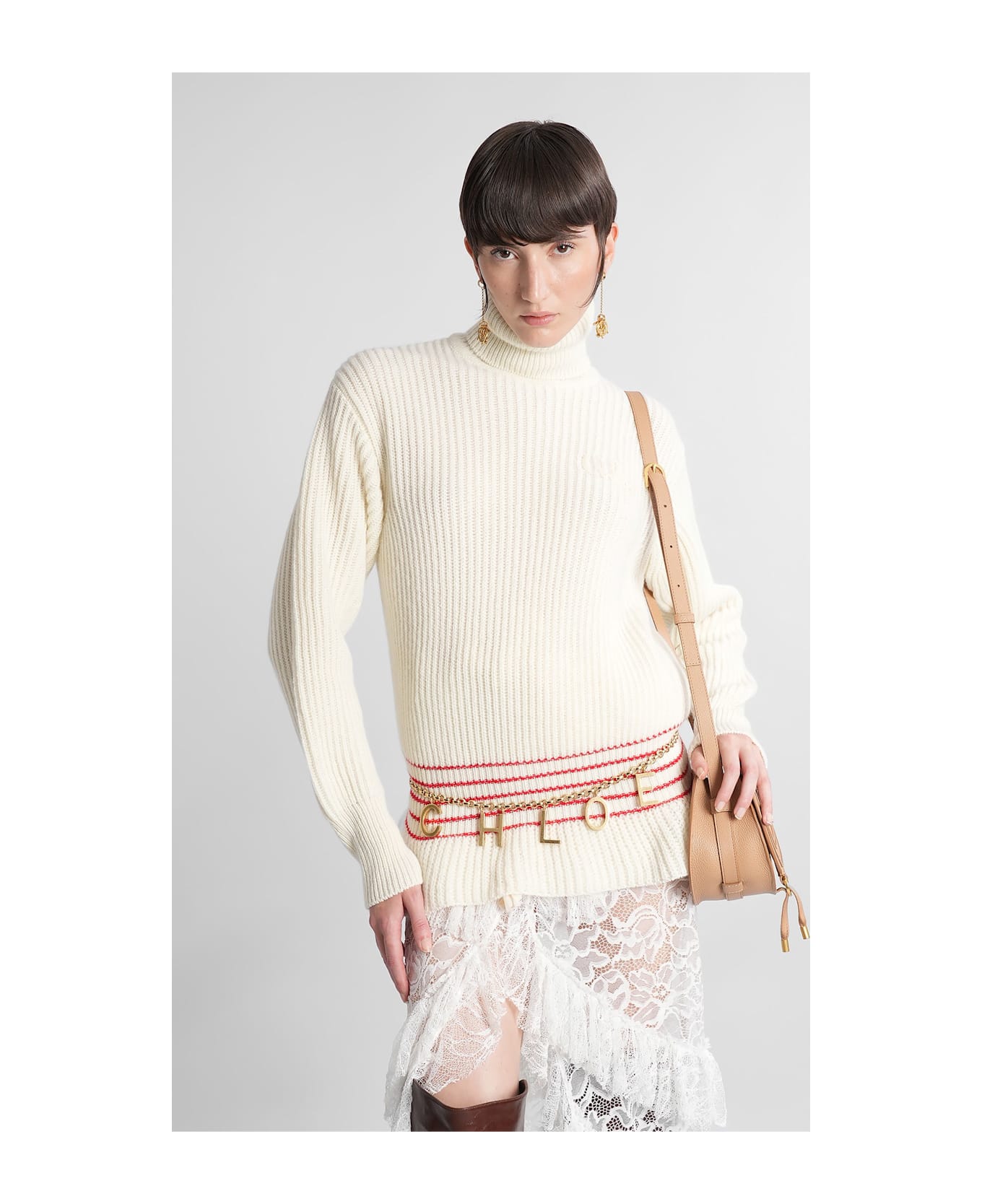 Chloé Knitwear In Beige Wool - beige