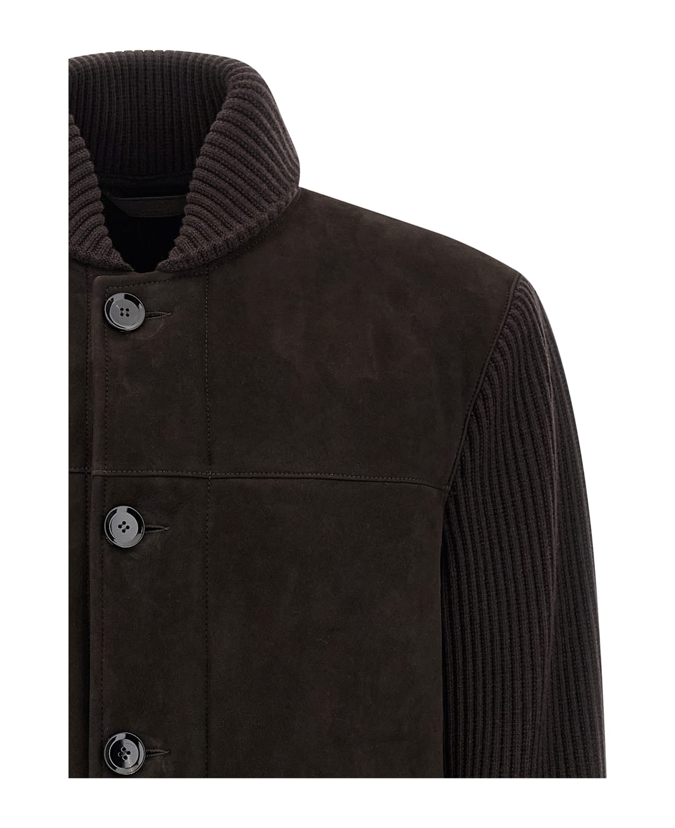 Brioni Suede Bomber Jacket - Brown
