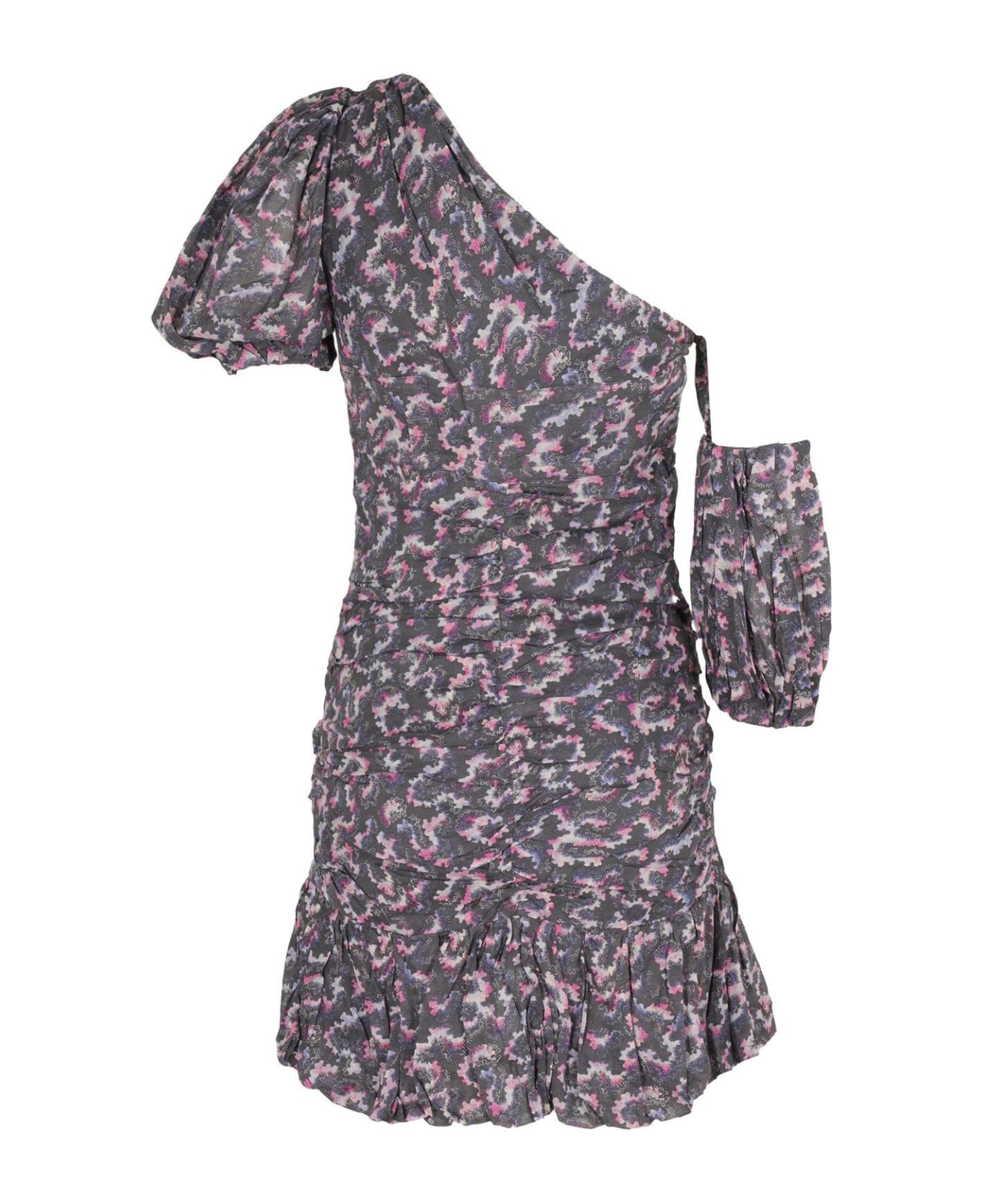 Marant Étoile Lecia Asymmetric Mini Dress - BLACK