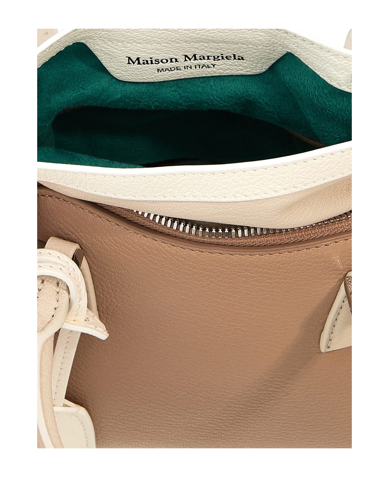Maison Margiela 5ac Logo Patch Top Handle Bag - Beige
