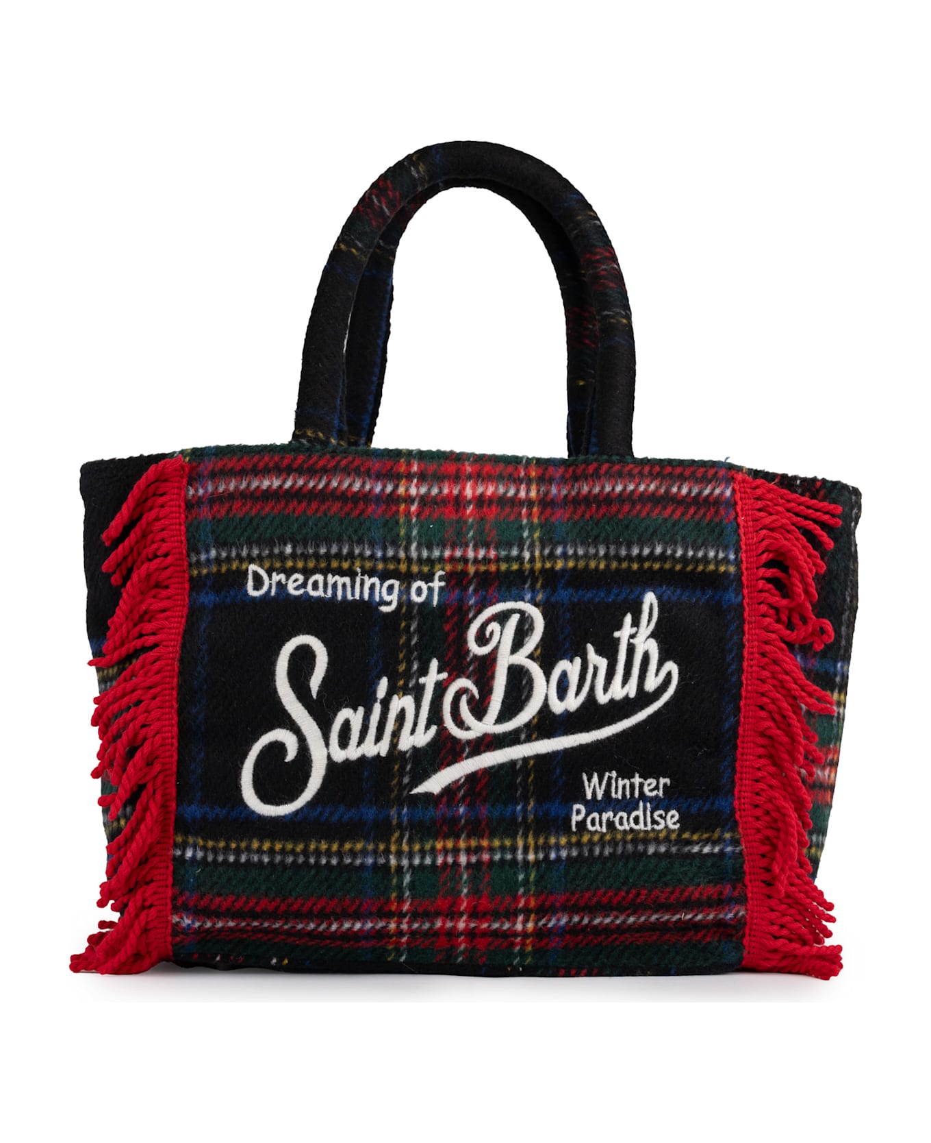 MC2 Saint Barth Colette Tartan Bag With Fringes - Rosso