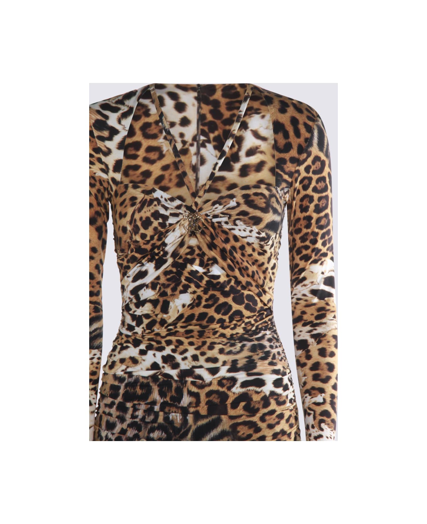Roberto Cavalli Multicolor Midi Dress - Leopardo
