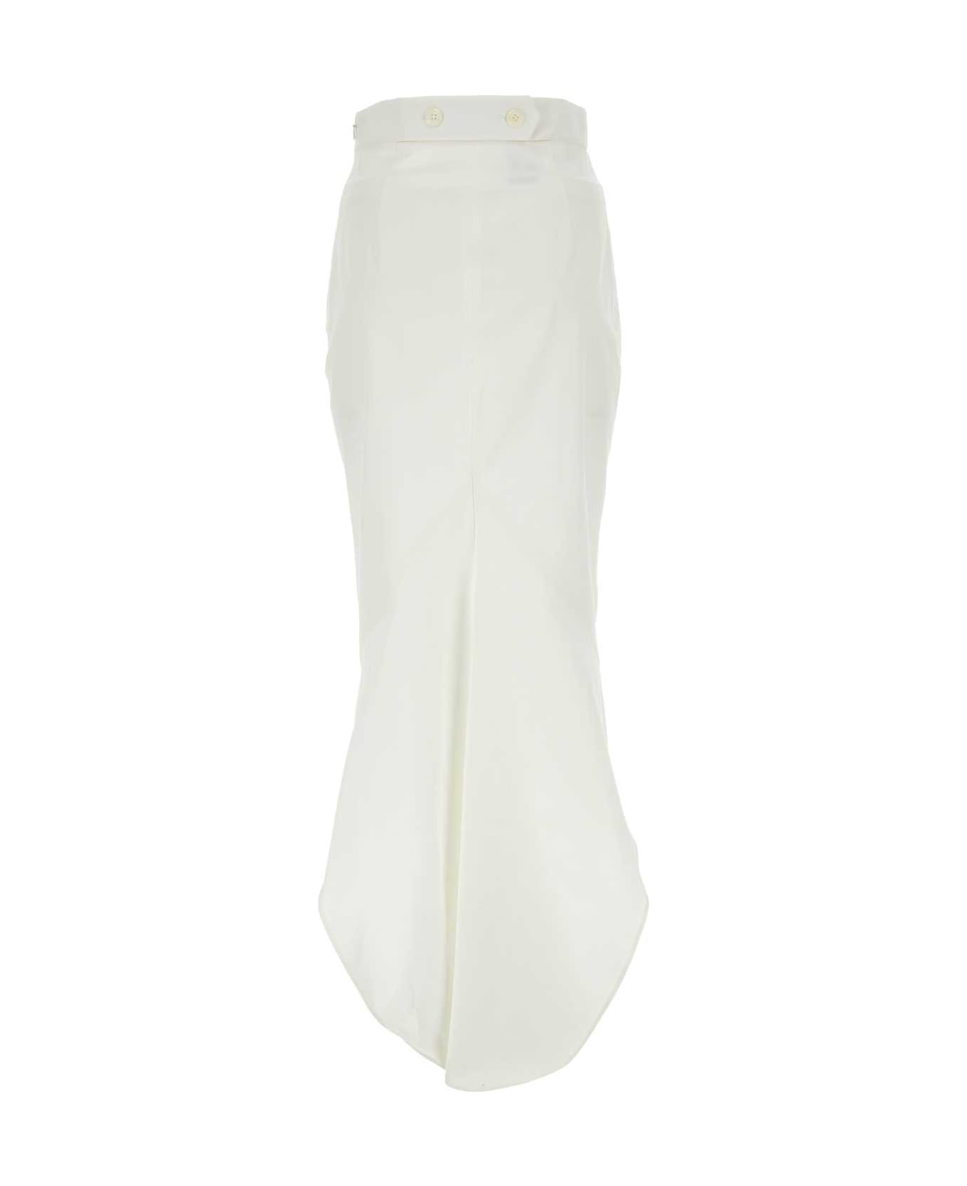 Prada White Cotton Skirt - White