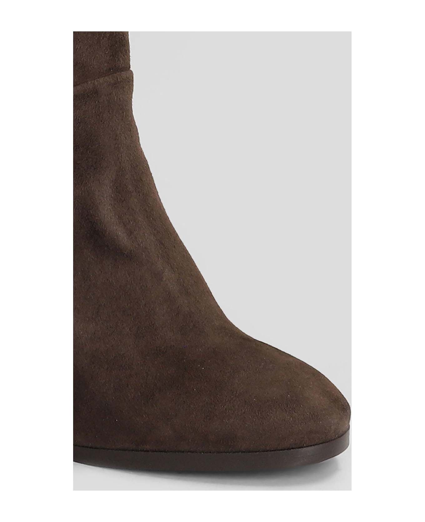 Julie Dee High Heels Boots In Dark Brown Suede - dark brown