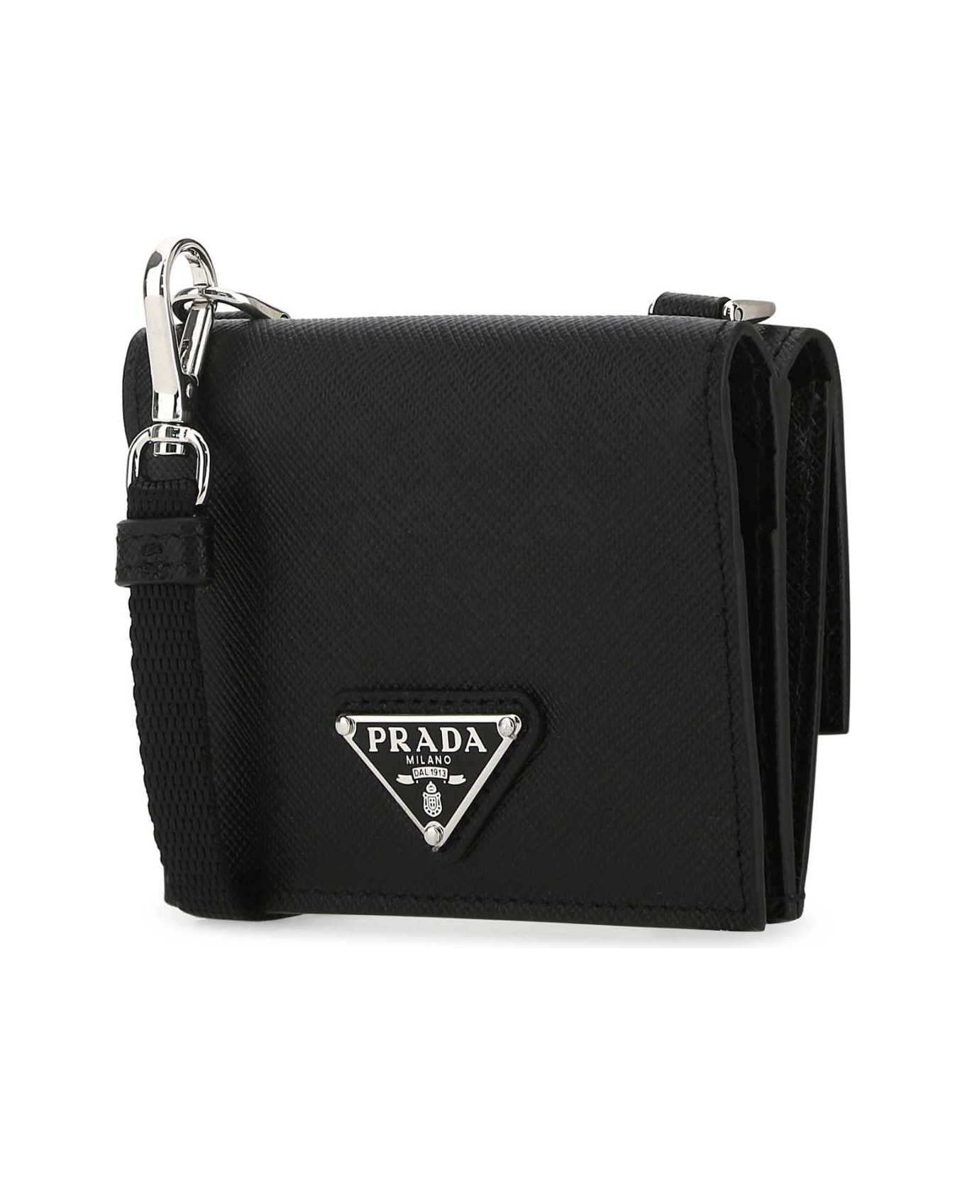 Prada Black Leather Cardholder - F0002 財布