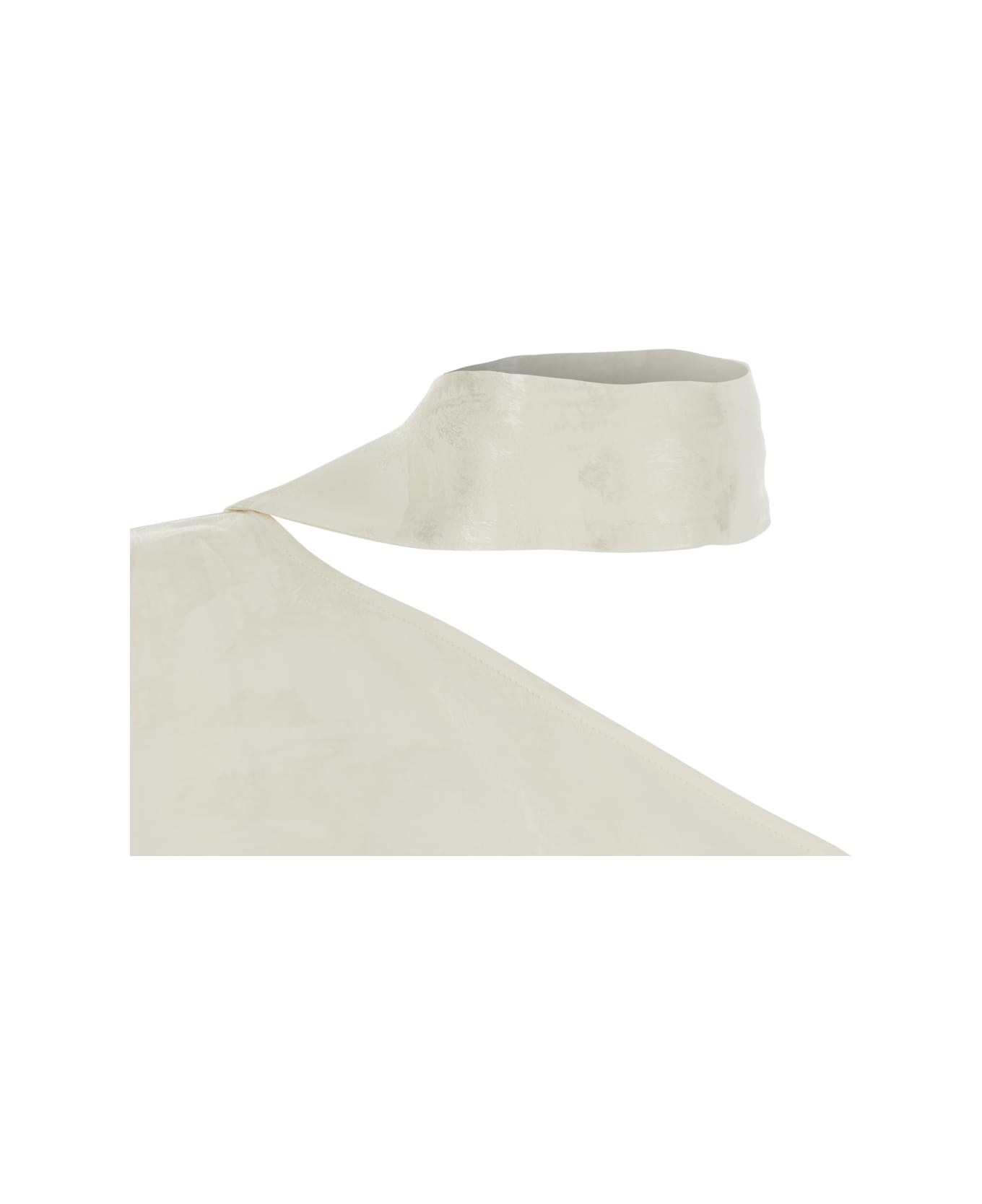 Taller Marmo 'ubud' White Maxi Dress With One-shoulder Design And Scarf Detail In Toile-de-jouy Jacquard Woman - White