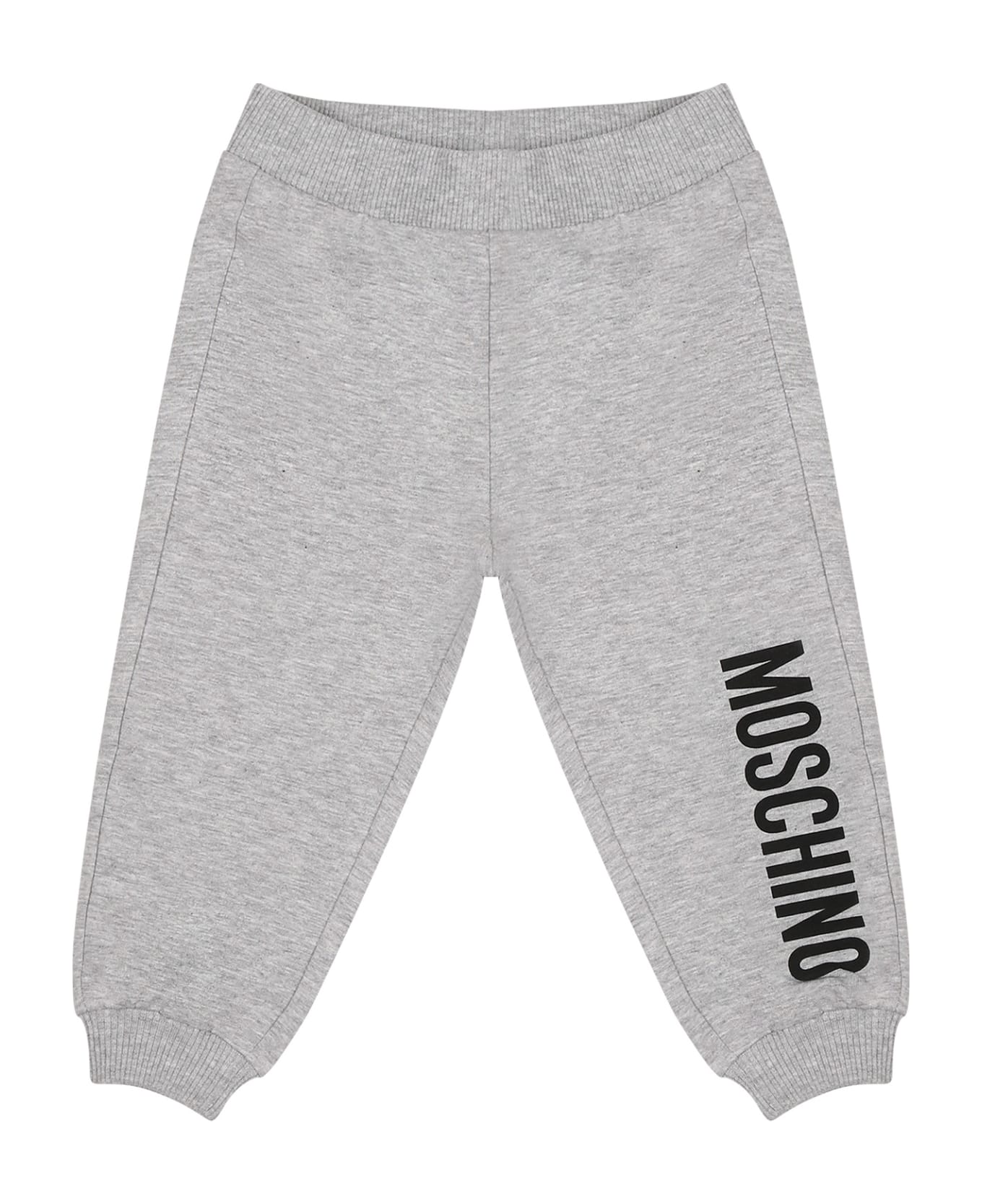 Moschino Grey Tracksuit Trousers midi For Baby Kids With Logo - Grey