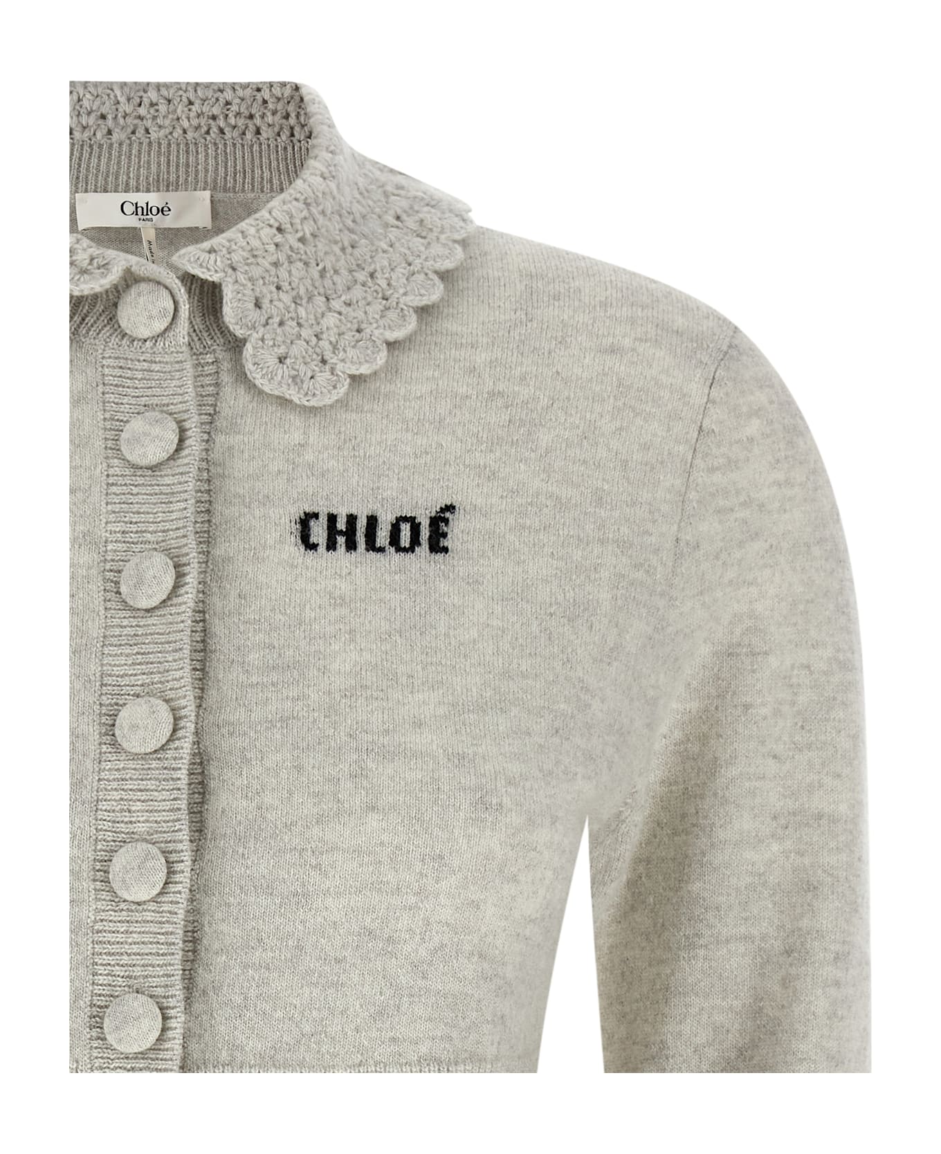 Chloé Collar Cardigan - Gray