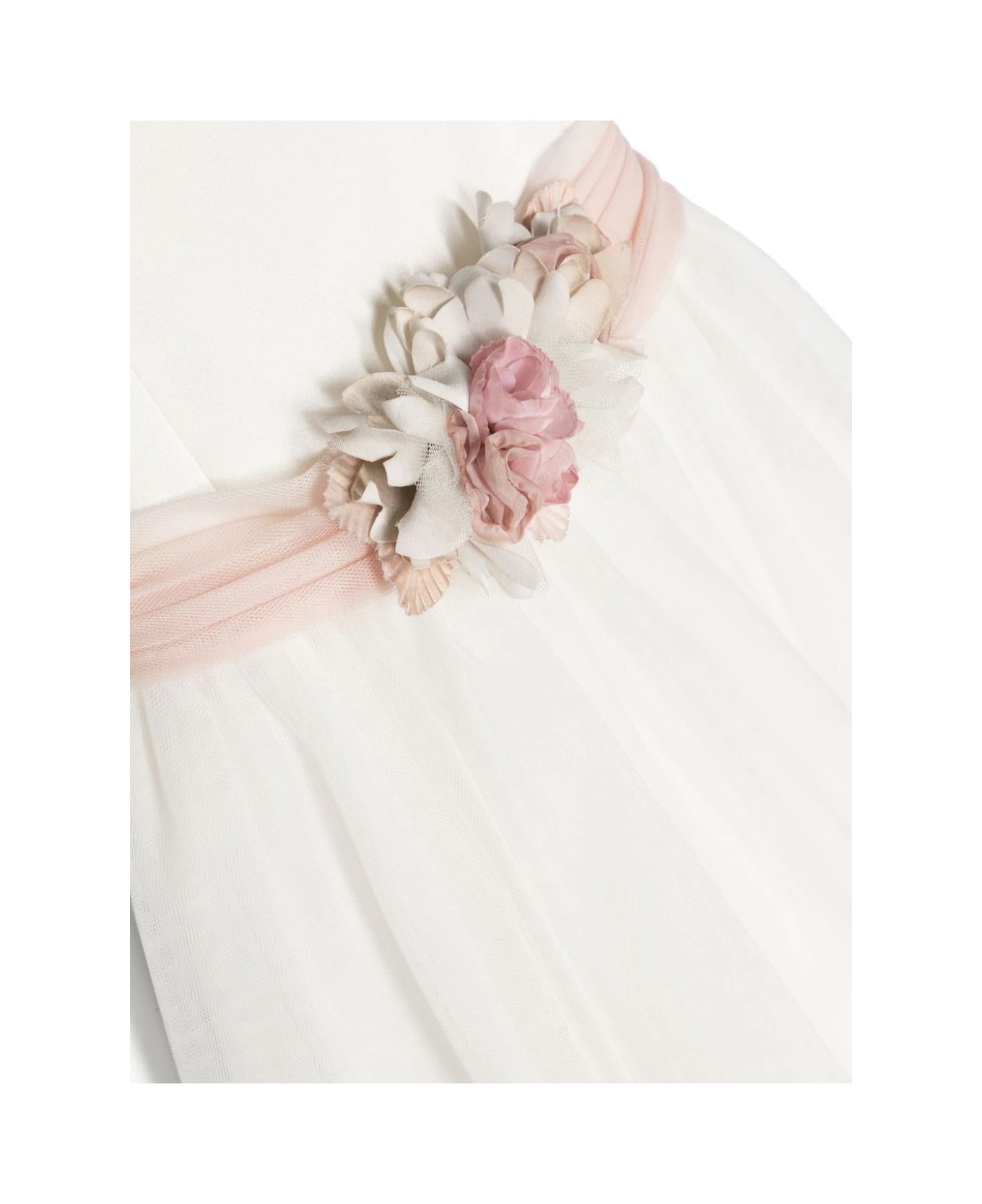 Amaya Arzuaga Elegant Dress With Flower Appliqué - White ワンピース＆ドレス