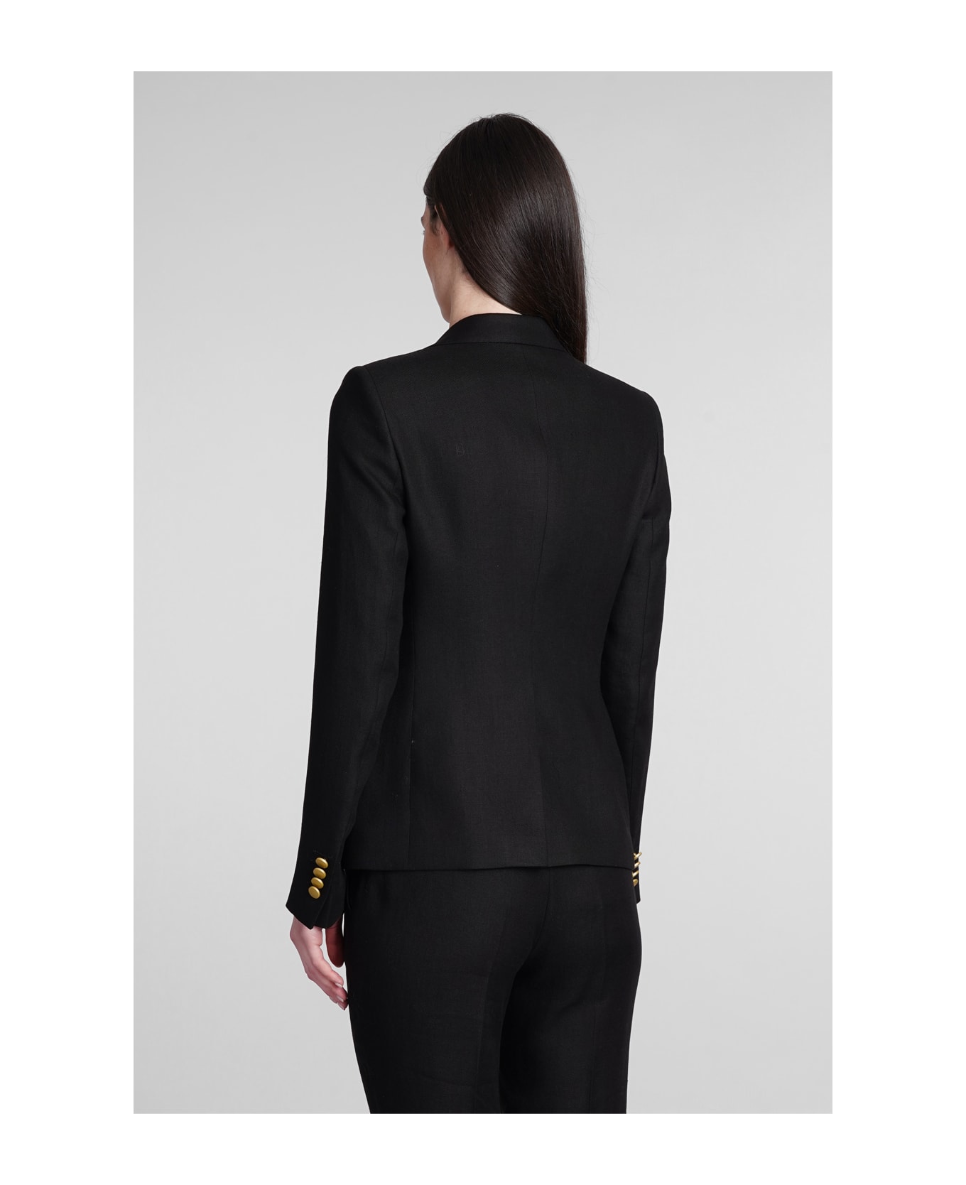 Tagliatore 0205 T-coral In Black Linen - black スーツ
