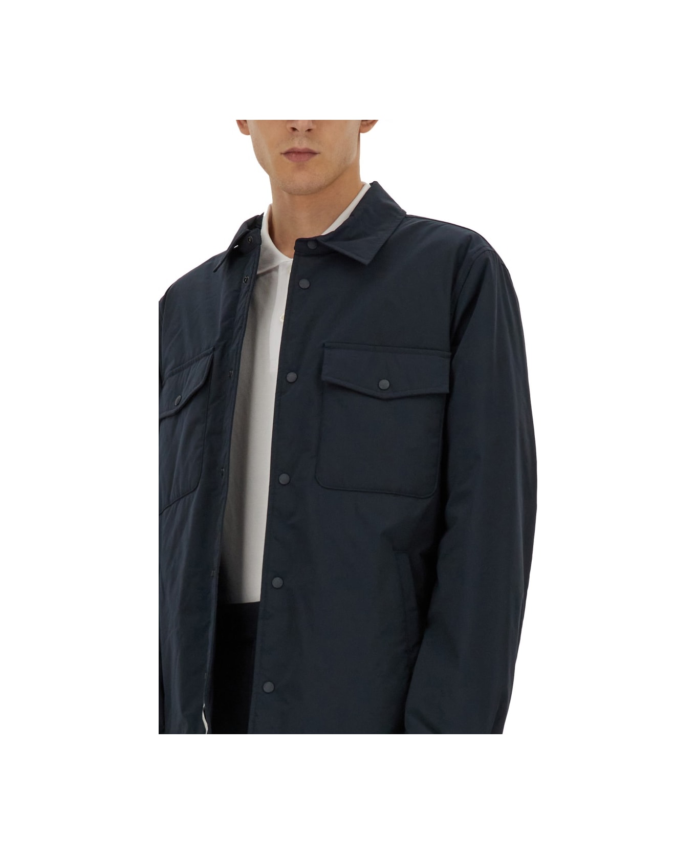 Woolrich Jacket 'alaskan' - Melton Blue シャツ