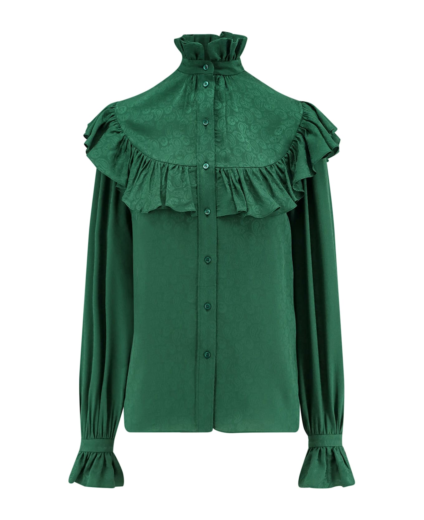 Saint Laurent Certified Silk Shirt - EMERAUDE