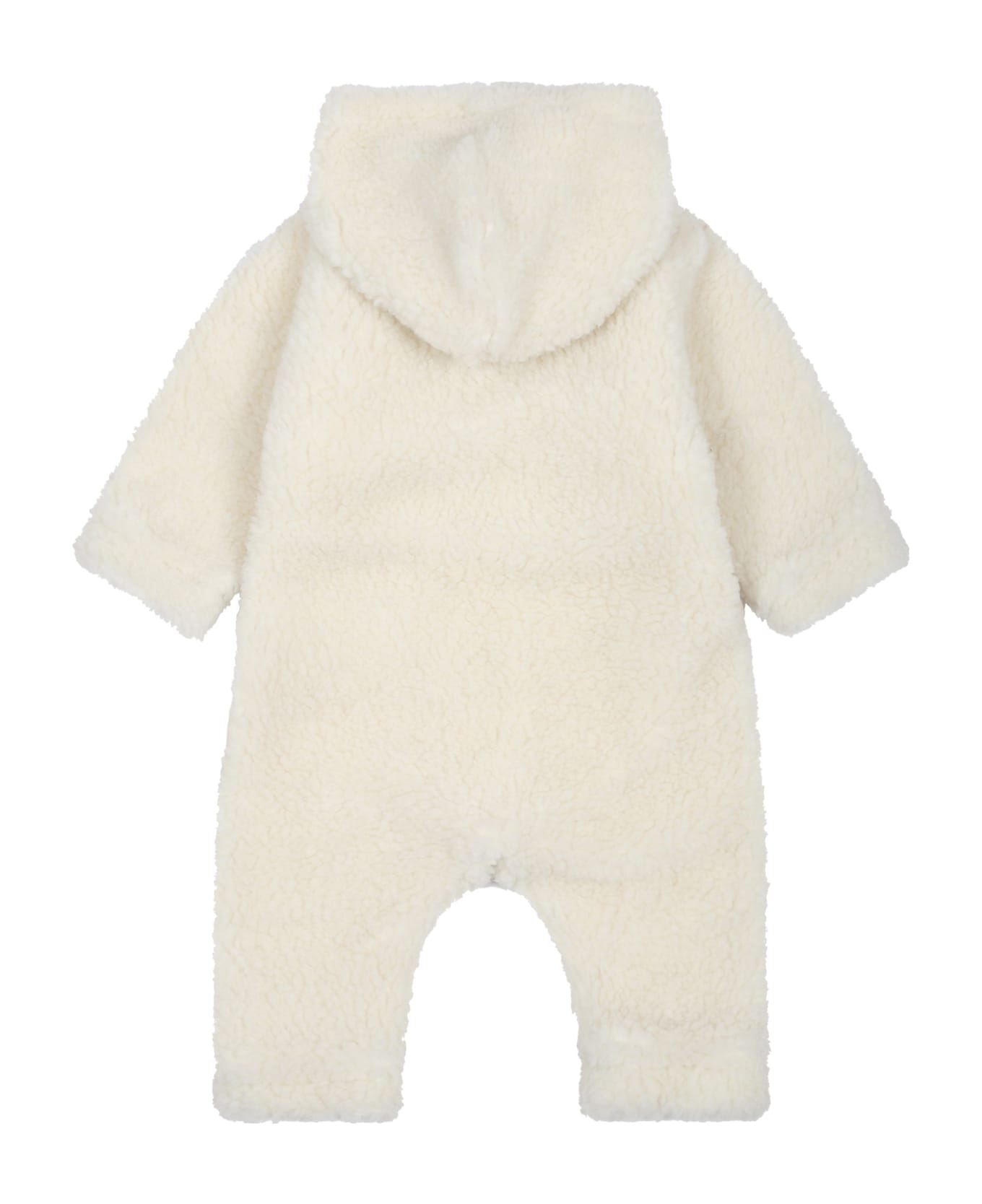 Moncler White Babygrow For Baby Kids With Logo ボディスーツ＆セットアップ