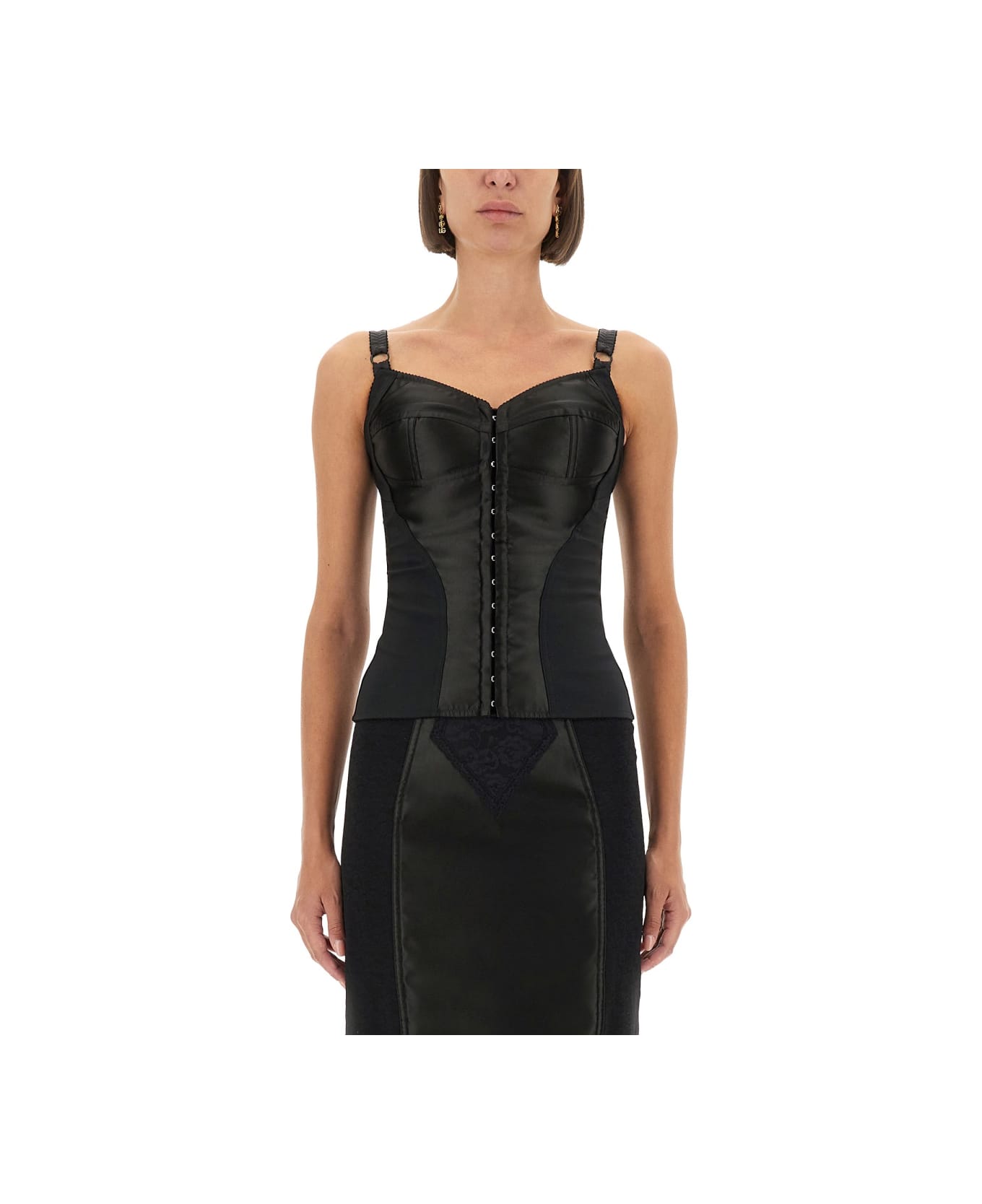 Dolce 
Gabbana Satin Bustier Top - BLACK