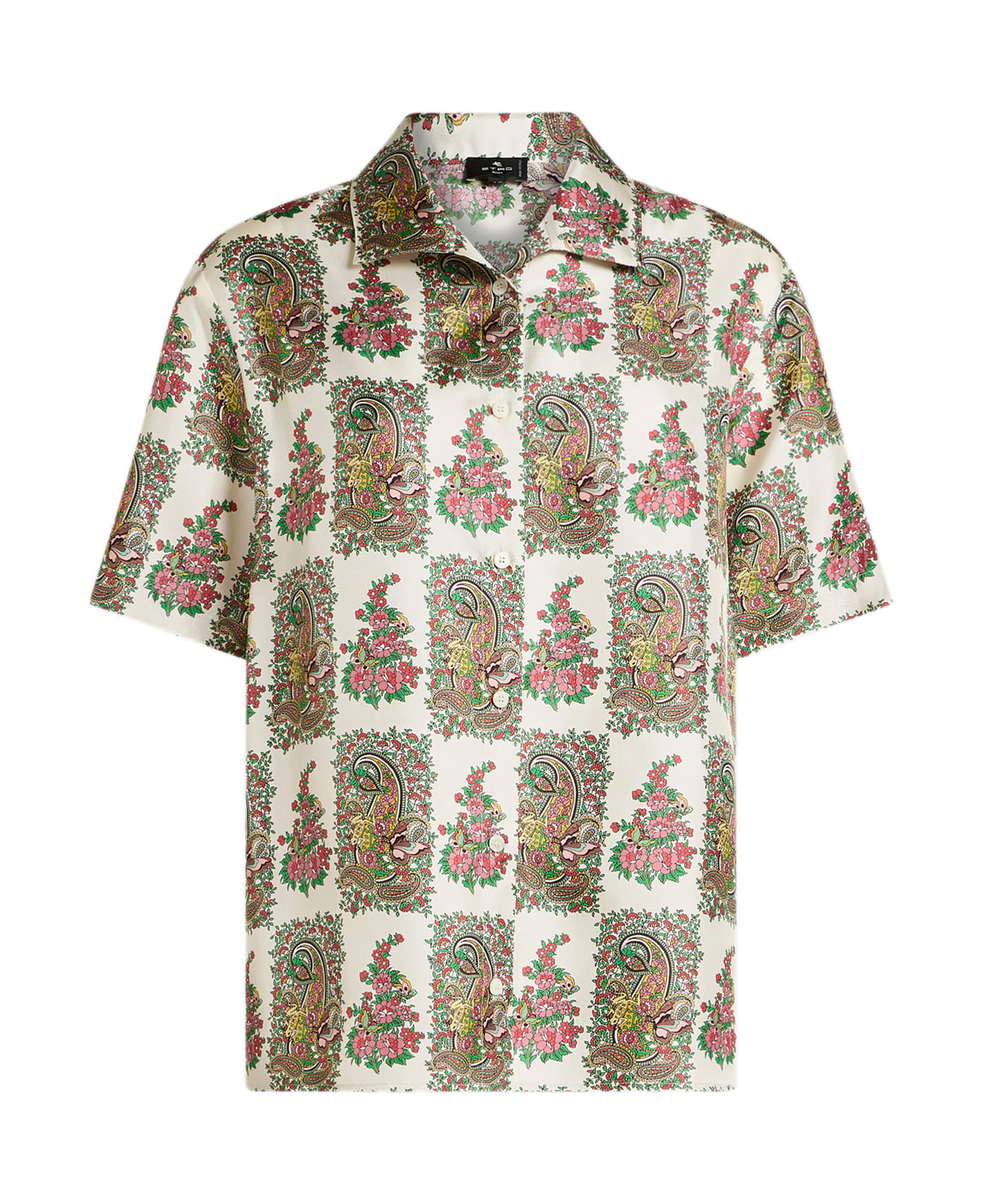 Etro Silk Shirt With Floral Print - Red