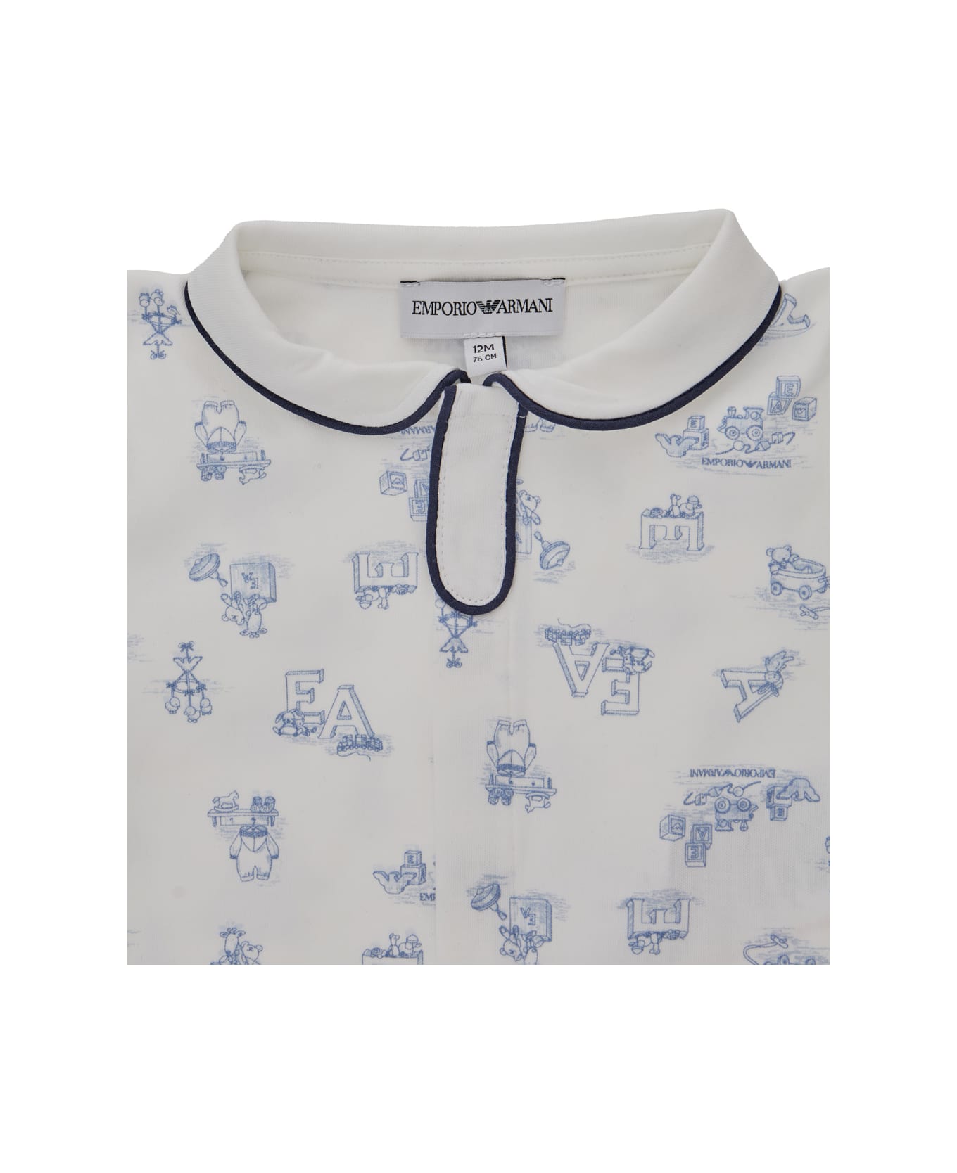 Emporio Armani Multicolor Set Of Two With One-piece And Bib In Cotton Baby - Multicolor