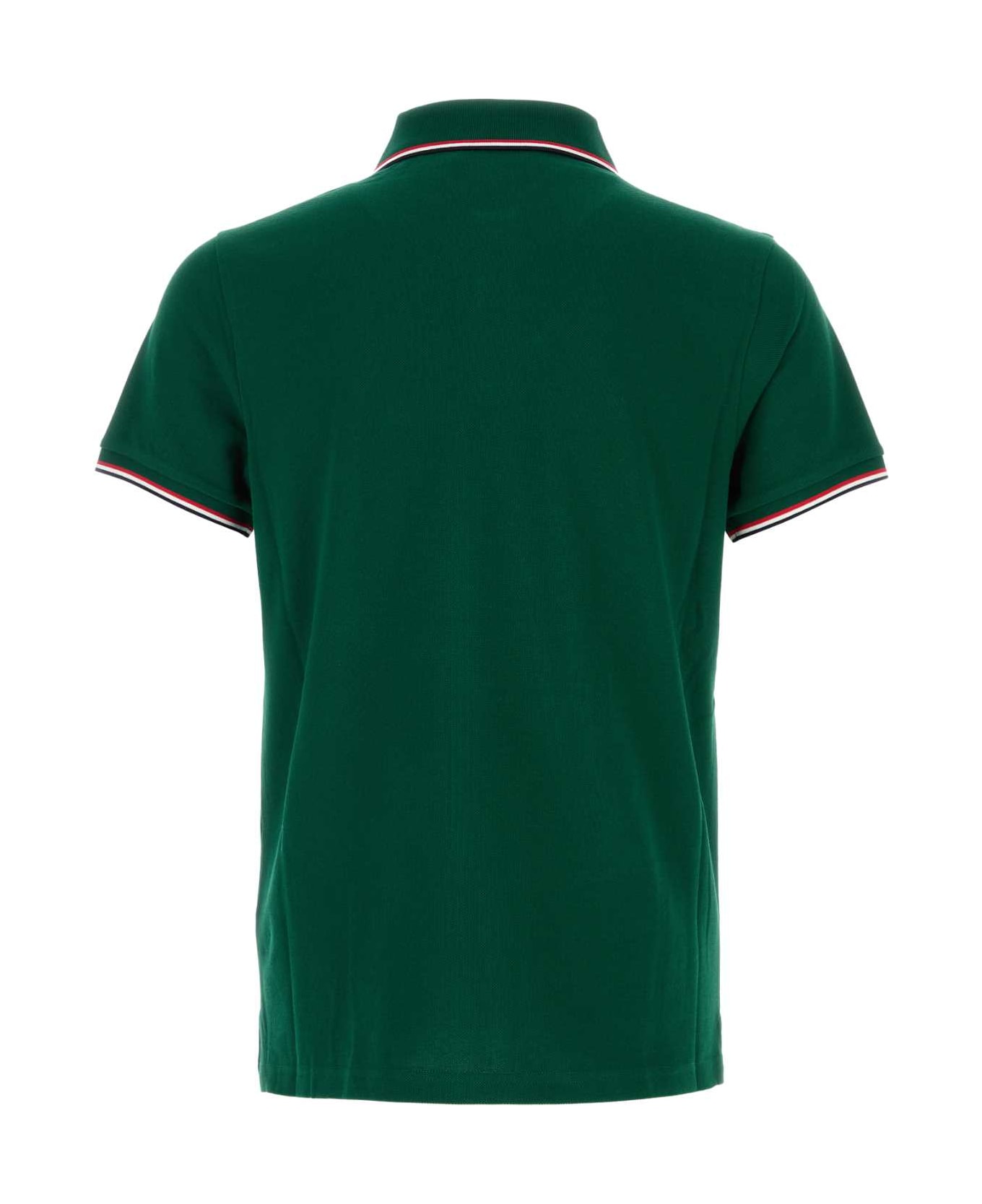 Moncler Polo Shirt In Green Cotton - 875